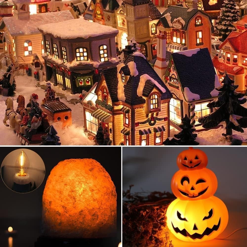 C7 Accessory Cord with 2 LED Bulbs for Christmas Holiday Decorations
