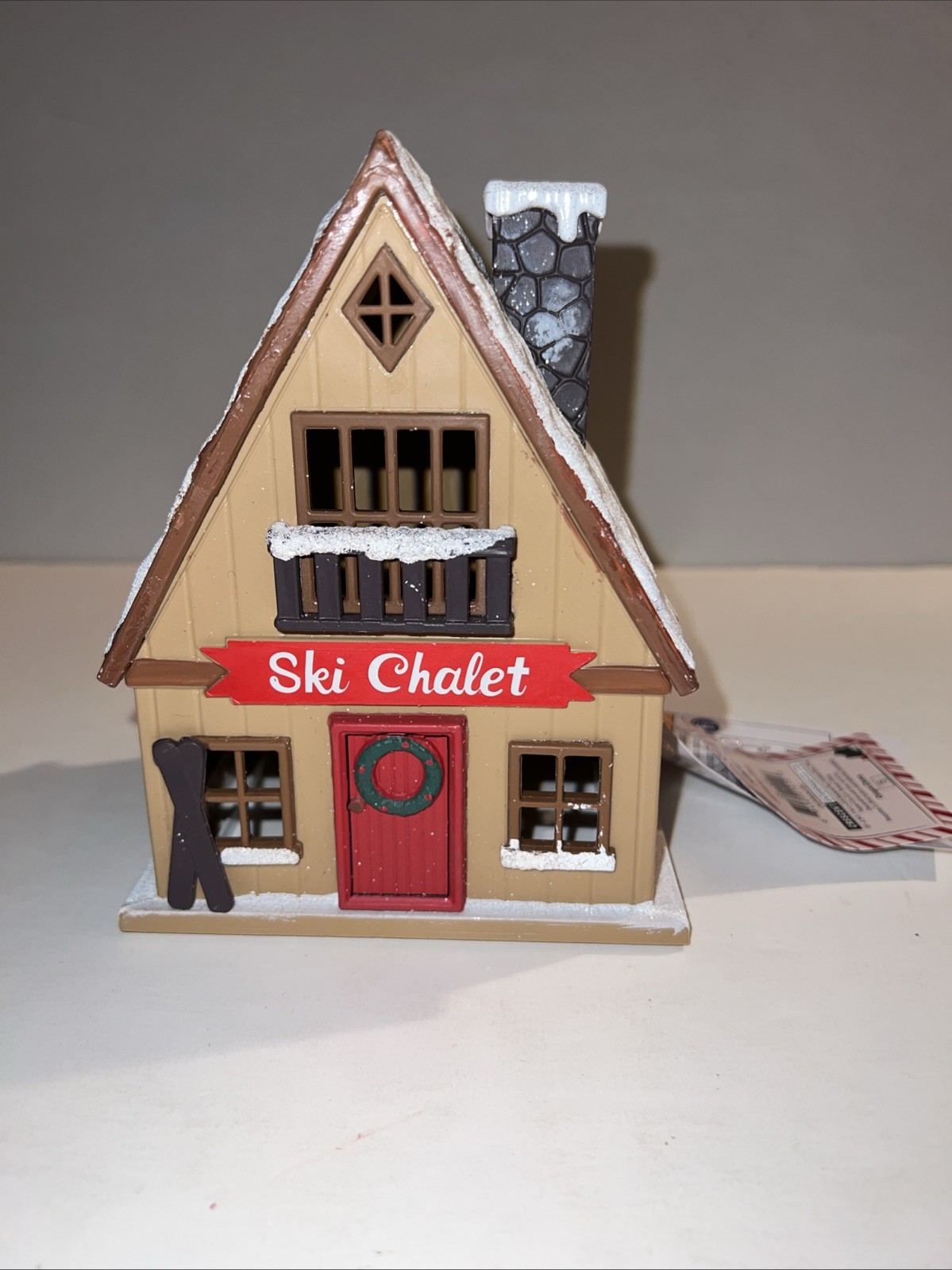 Target Bullseye Ski Lodge Chalet Cabin Christmas Village Light Up House New Tags