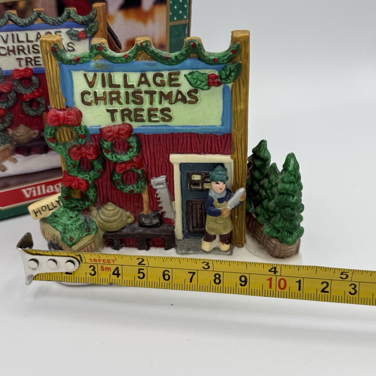 Trim a Home Christmas Village “village Christmas Trees” Tree Seller Building VTG