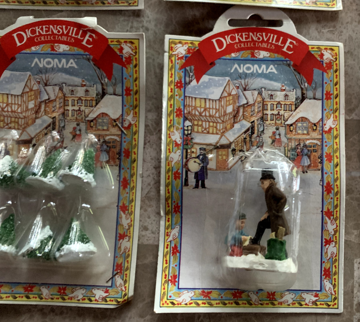 Dickensville Collectibles NOMA Christmas Village Miniature Figurines Lot of 9