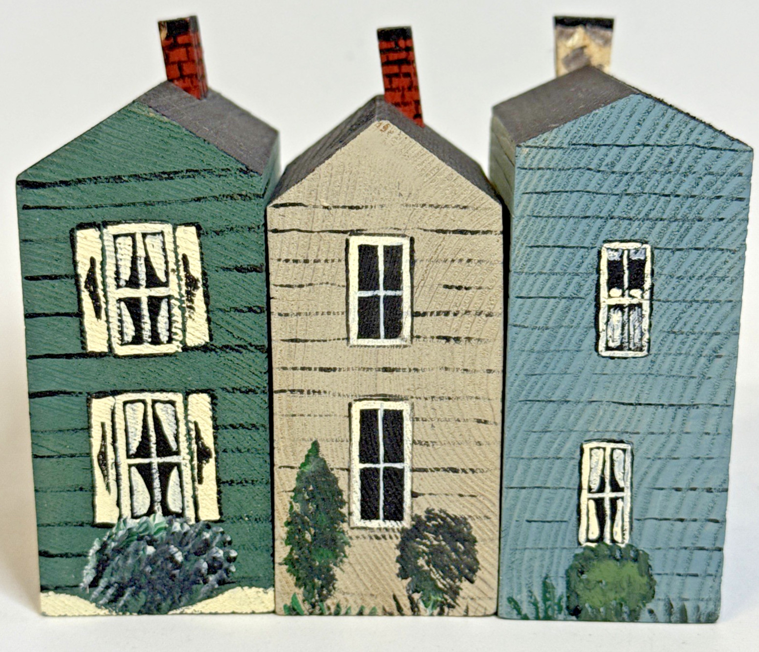 Vintage Hand Painted Houses Set Of 5 Very Detailed
