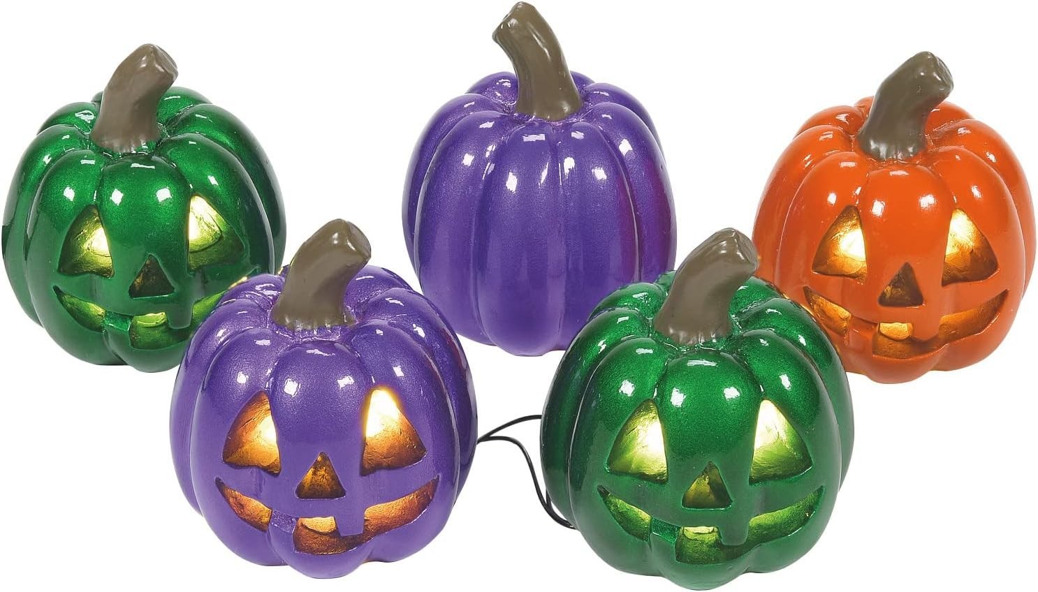 Department 56 Halloween Village Accessory Lit Shiny Pumpkin String Light