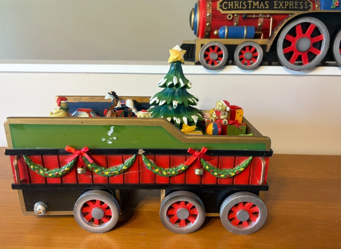 Christmas Express Train Set – 3-Piece Hand Painted Porcelain includes Lights