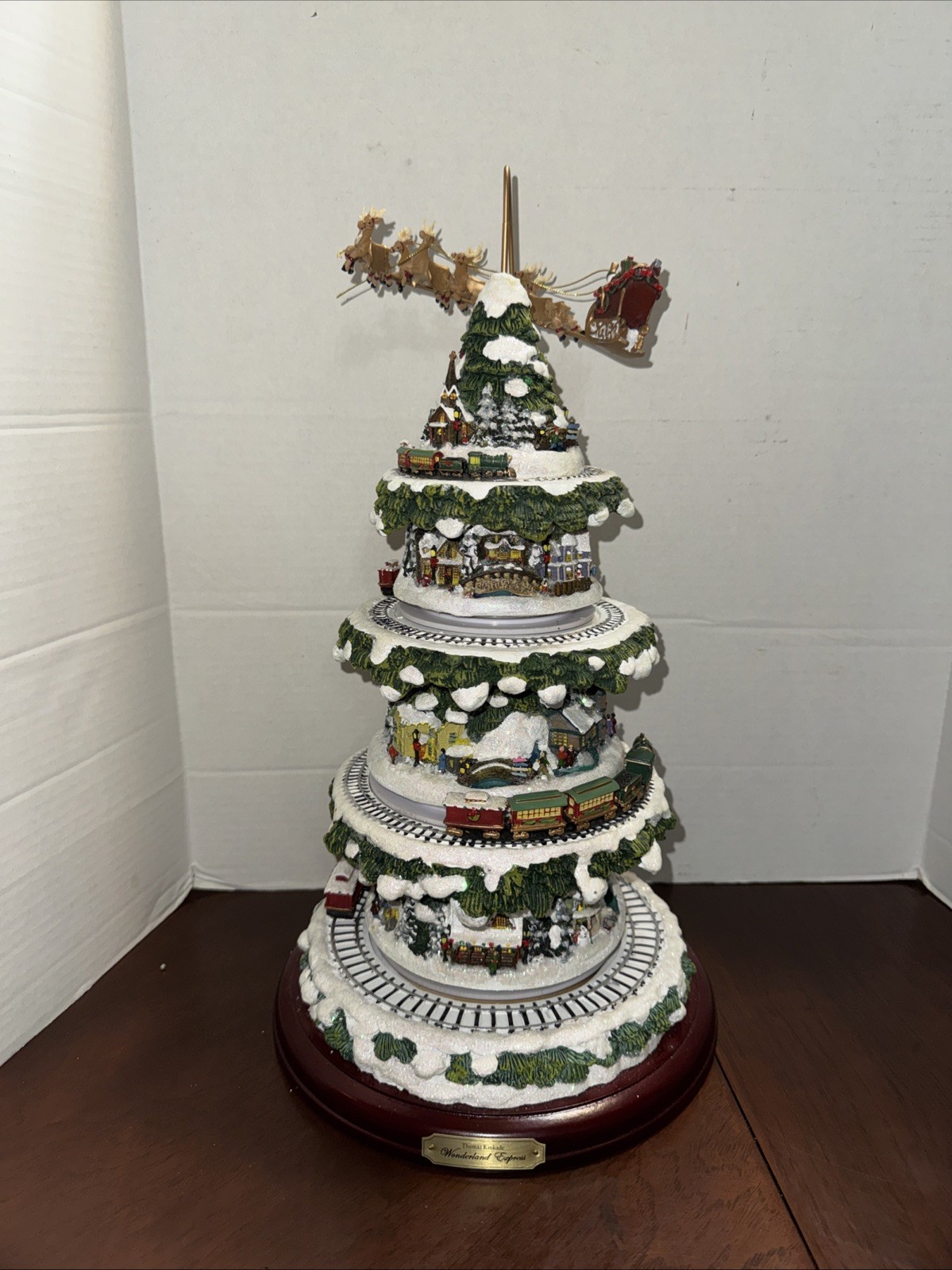 Thomas Kinkade Wonderland Express Animated Tabletop Christmas Tree WORKS Video