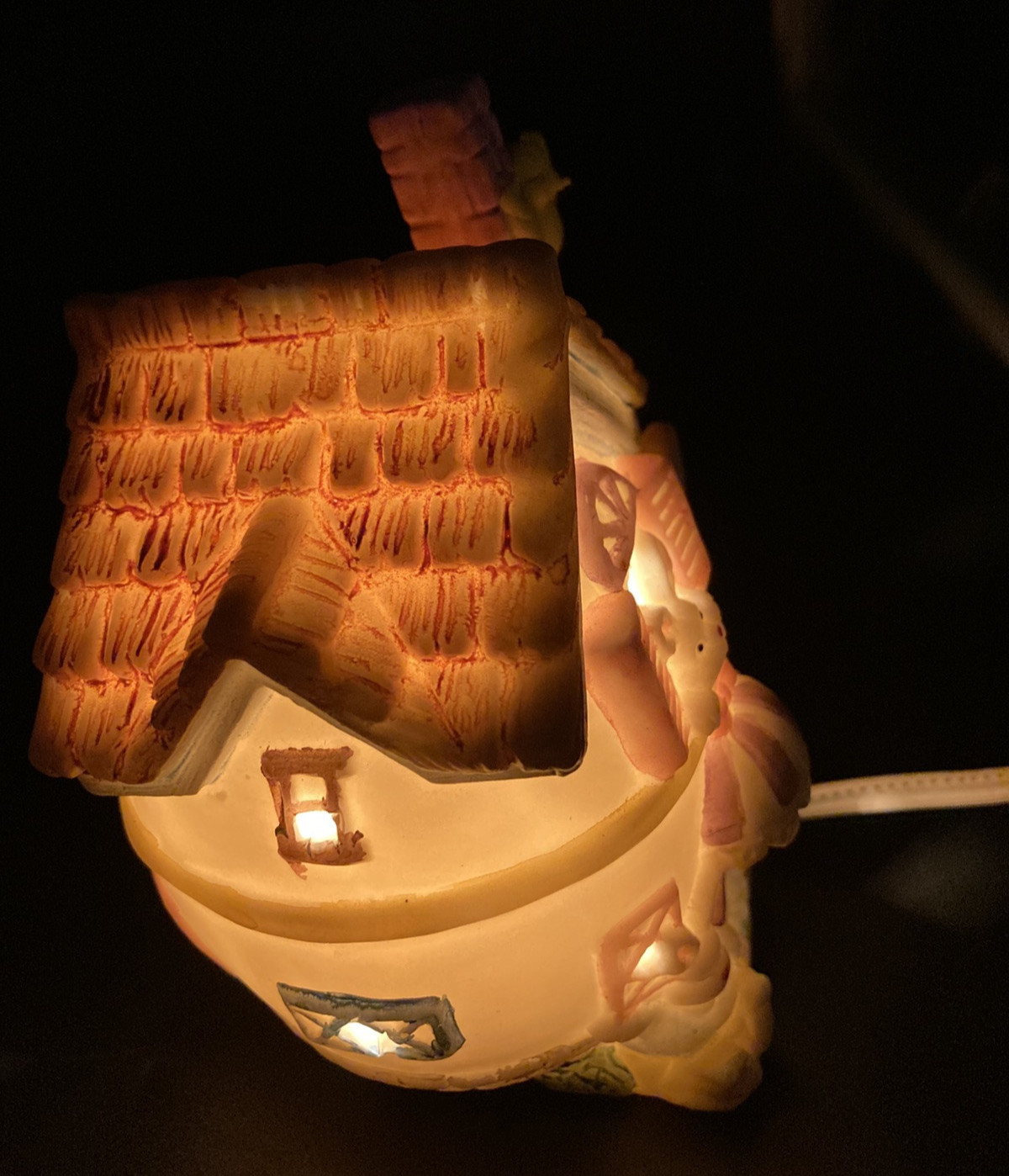 Brinn’s Easter Egg Bunny Sweet Home Handpainted Porcelain Electric Nightlight