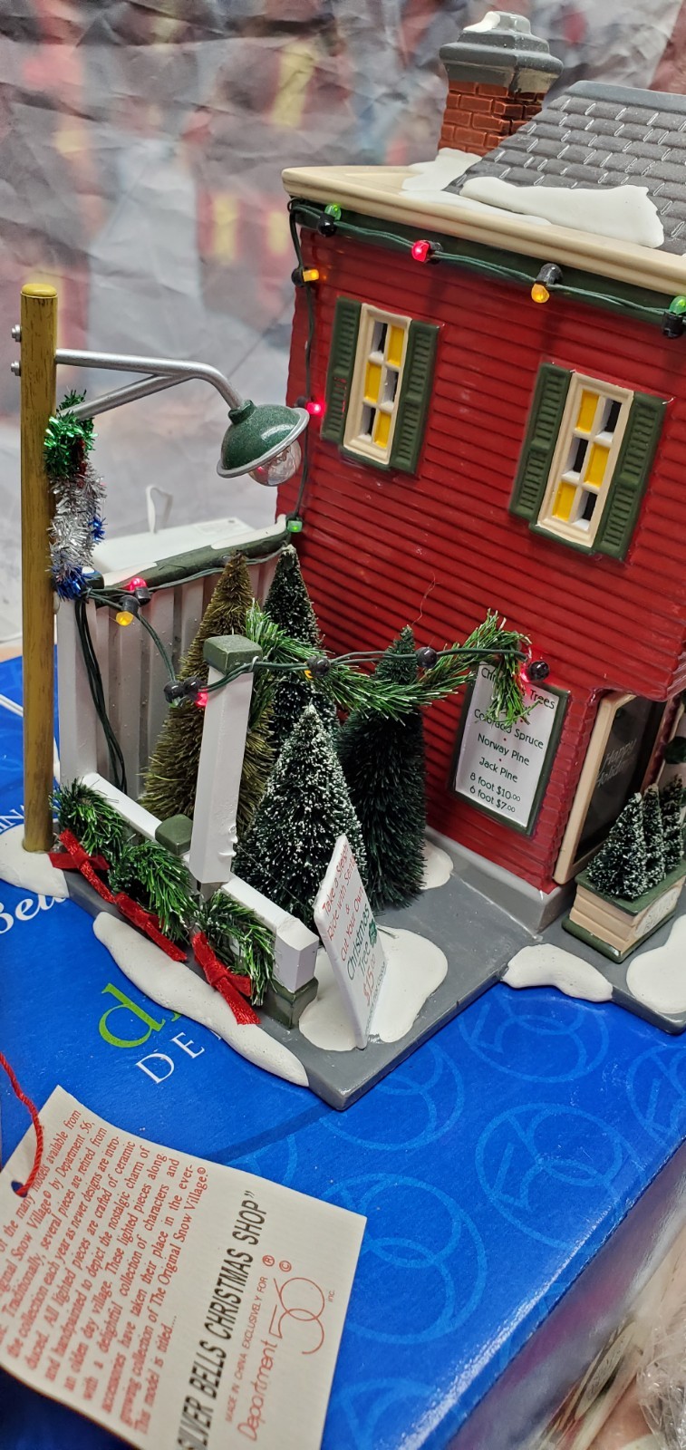 Dept 56 Christmas Snow Village Silver Bells Shop Lighted 55040 Complete Gift Set