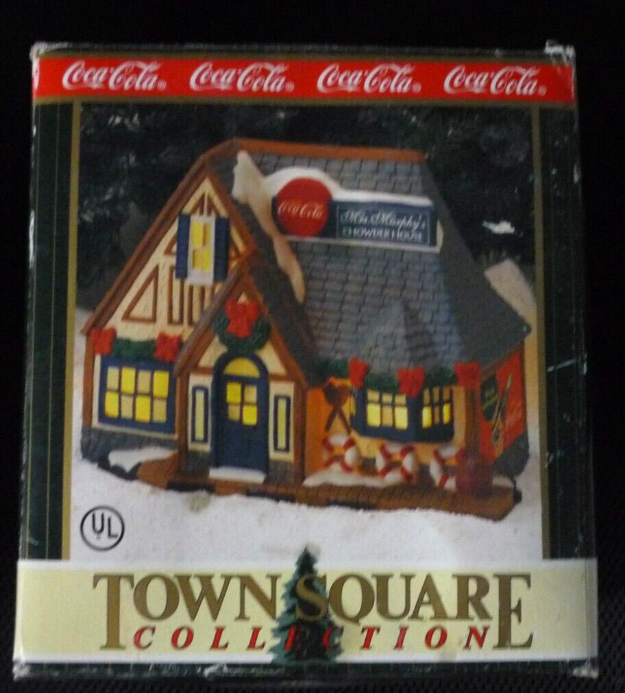 Vintage 1997 Christmas Village Coca Cola “Mrs Murphys Chowder House” EXC w/ Box