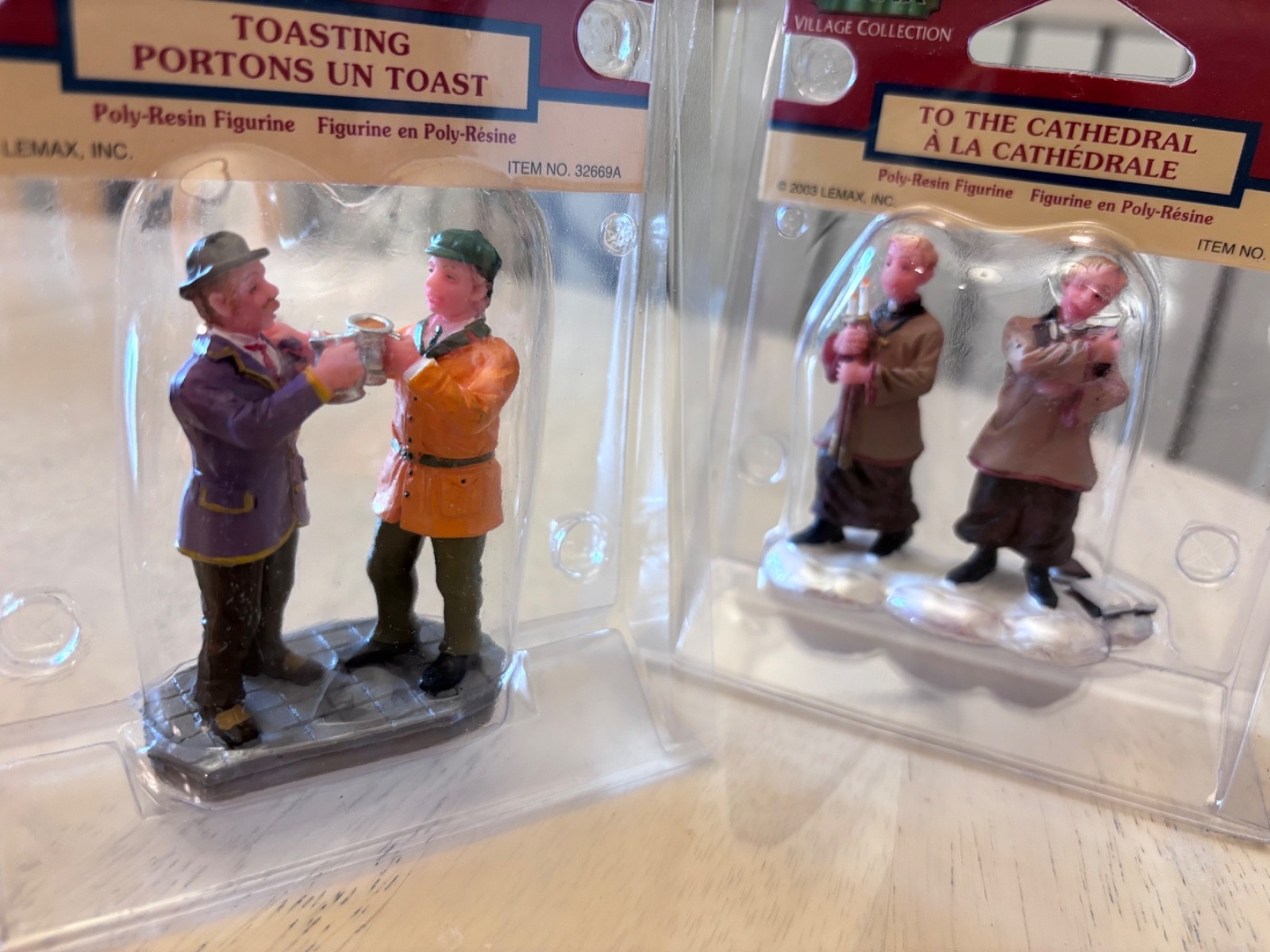 Christmas Village Figurine Lot Lemax Santas Workbench Currier Ives Holiday Time