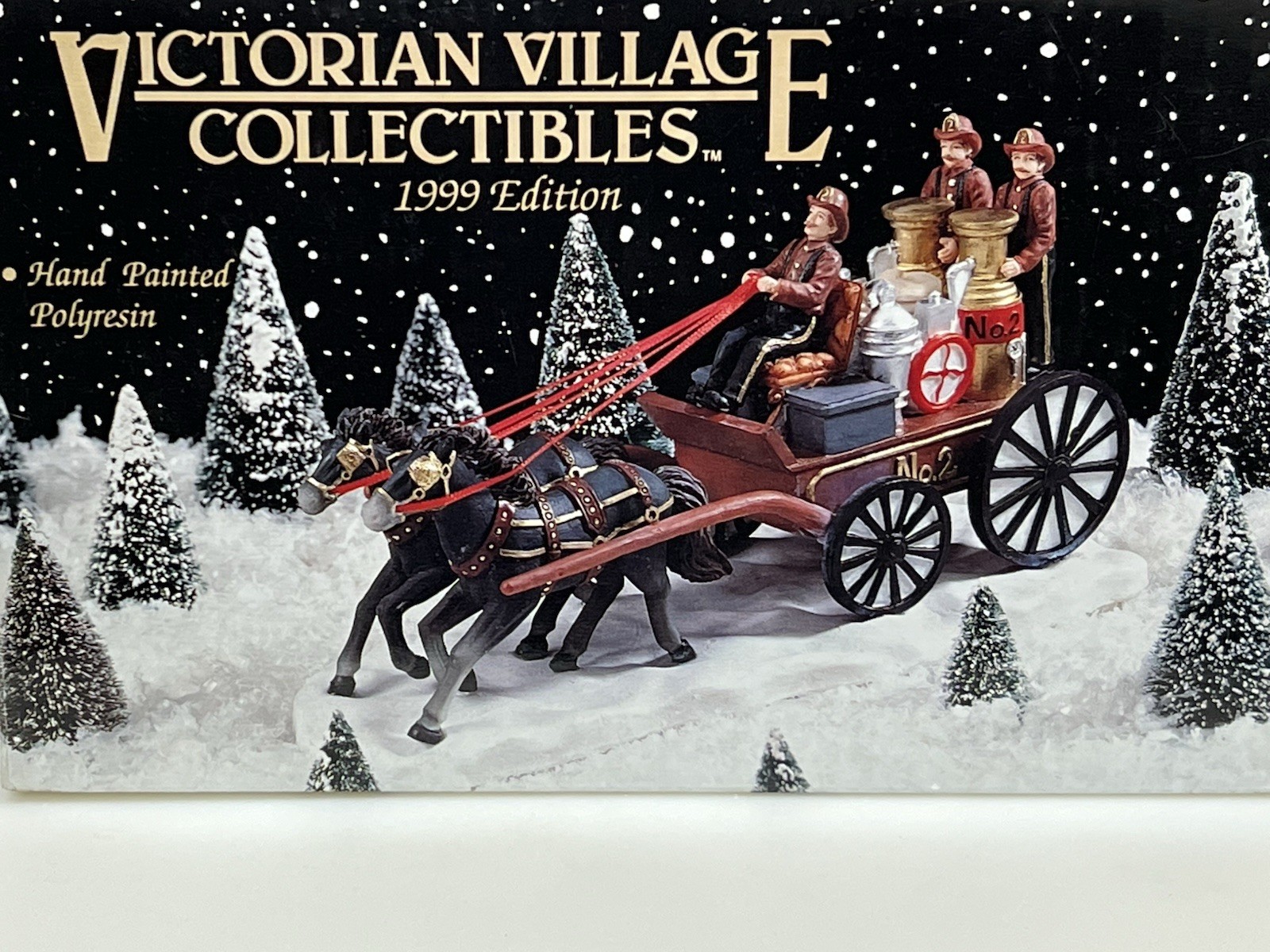 Victorian Village Collectibles “The Old Towne Horse Drawn Fire Engine” 1999