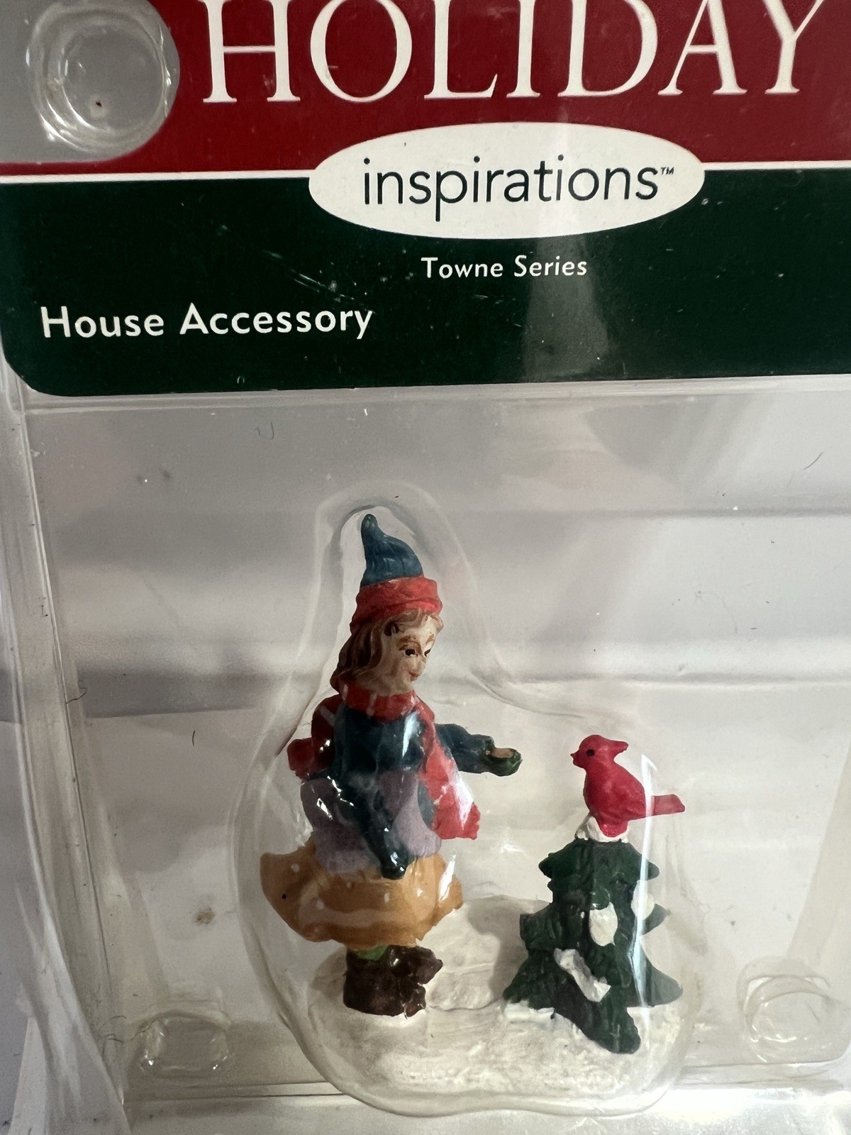 Holiday Inspirations Town Series House Accessory Girl And Robin NEW