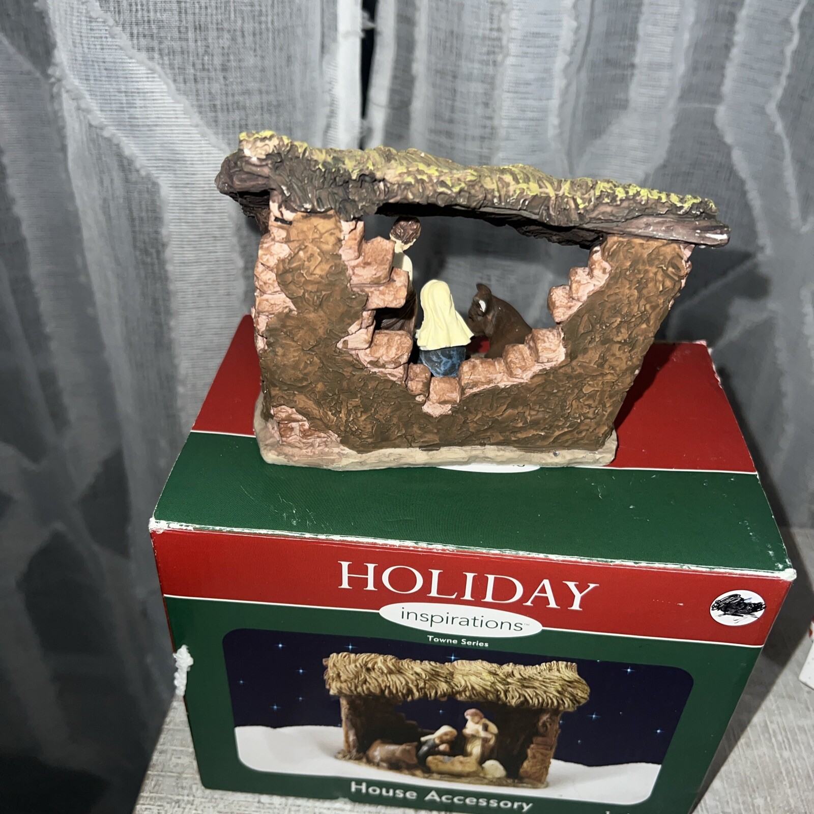 holiday inspirations nativity scene house accessory 5×5 new in box 2007