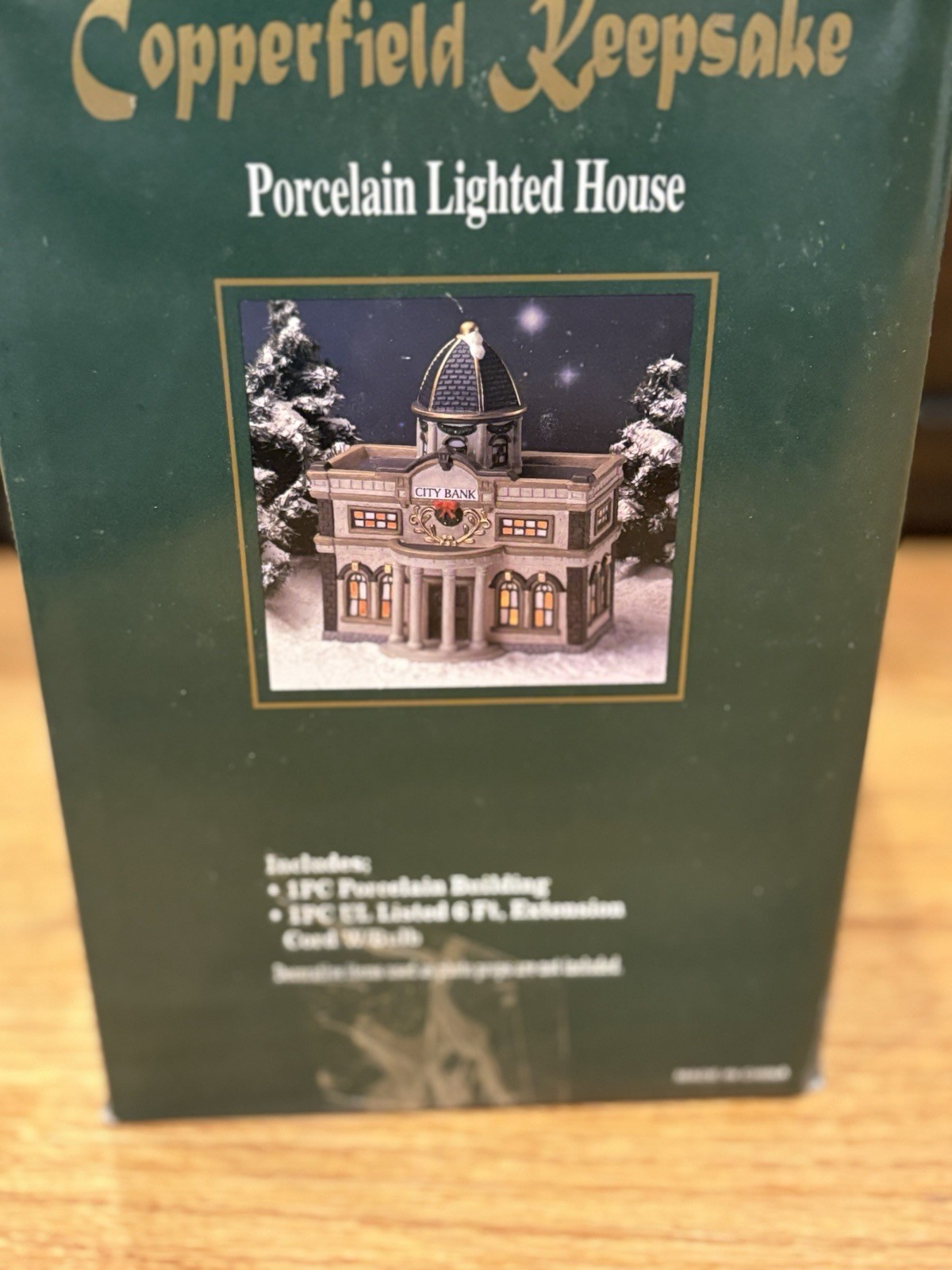 Vintage Copperfield Keepsake Christmas Snow Village Porcelain City Bank