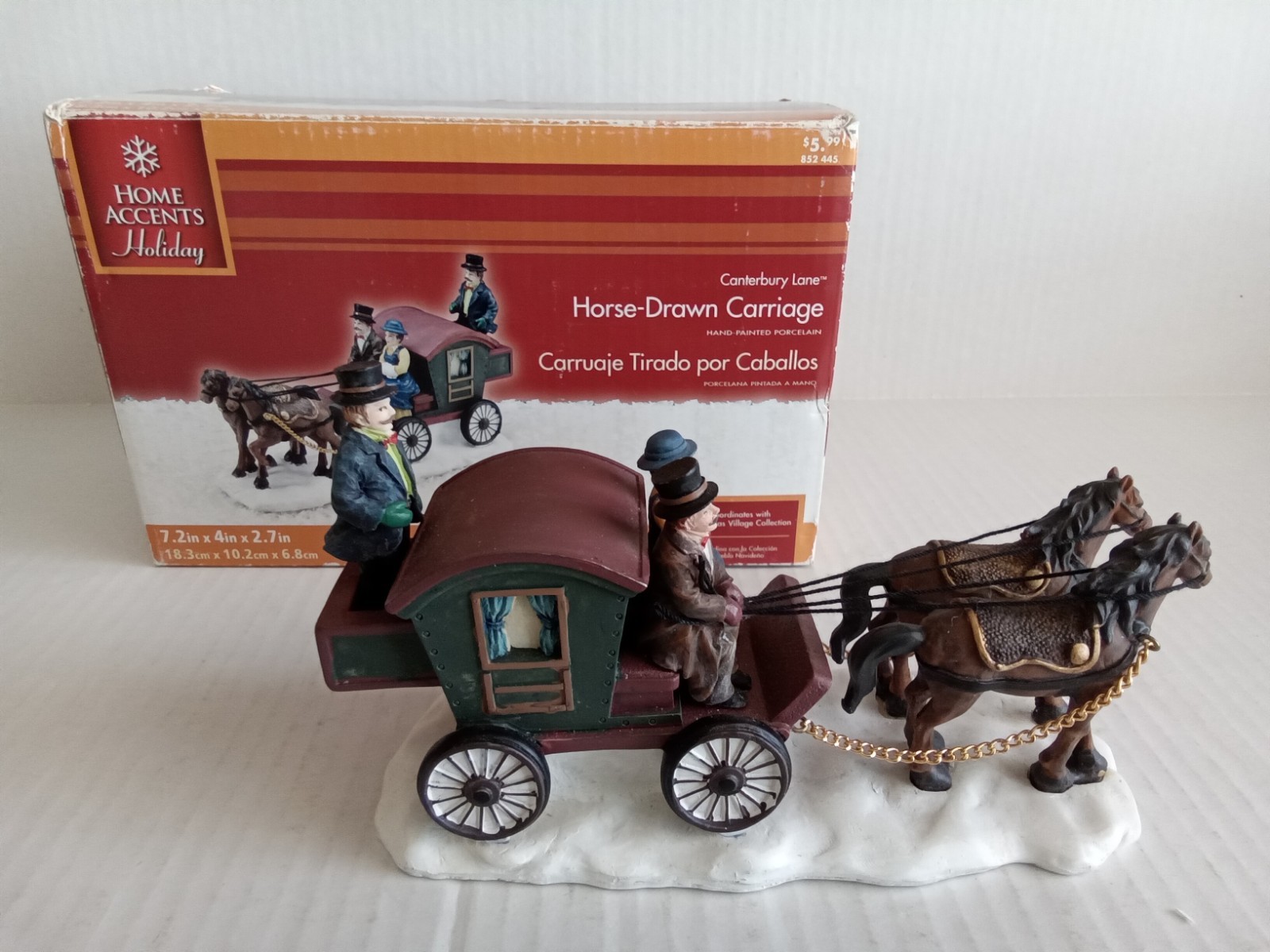 Home Accents Holiday Horse Drawn Carriage Christmas Village Canterbury Lane 7″