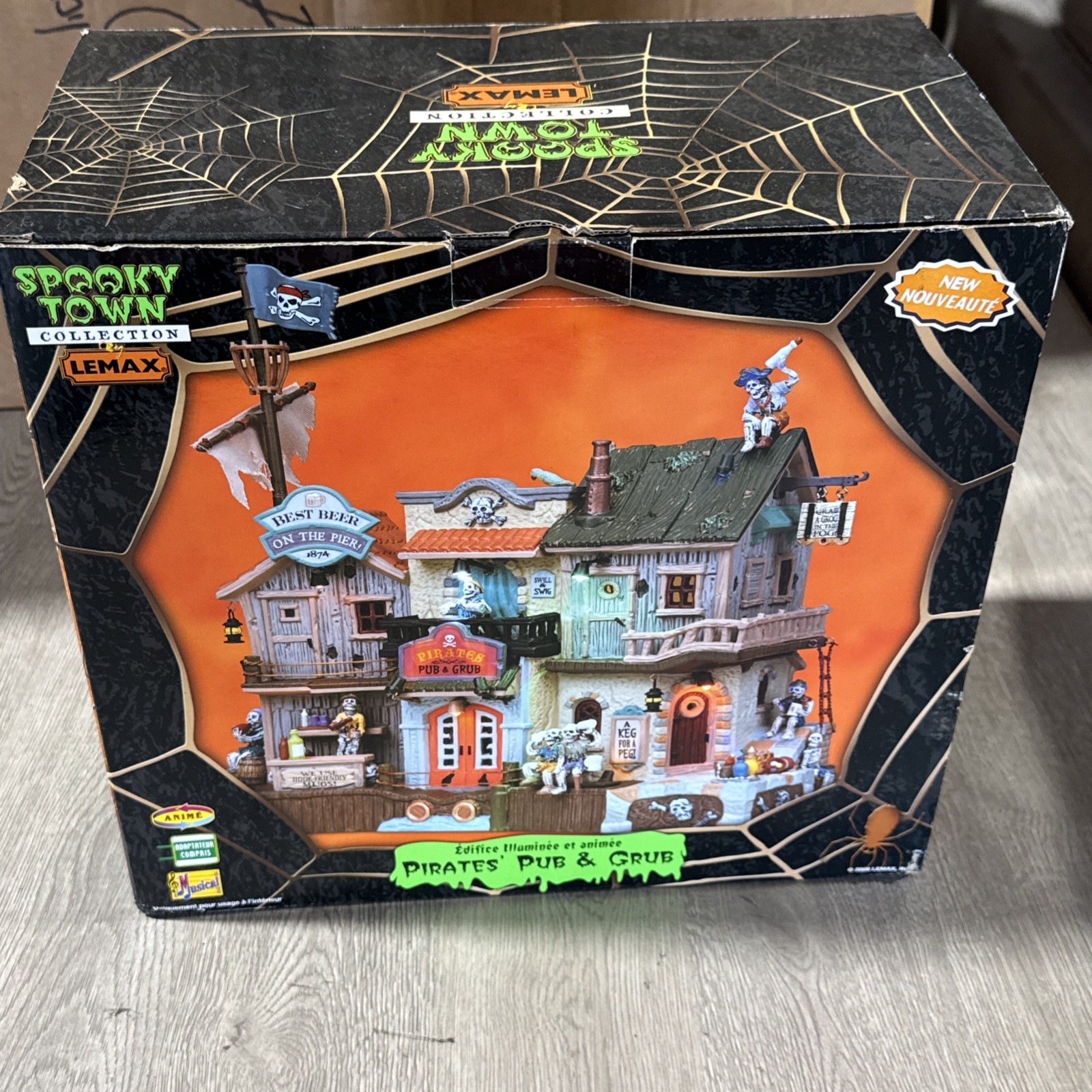 Lemax 2008 Spooky Town PIRATES PUB & GRUB Halloween Village House Retired READ