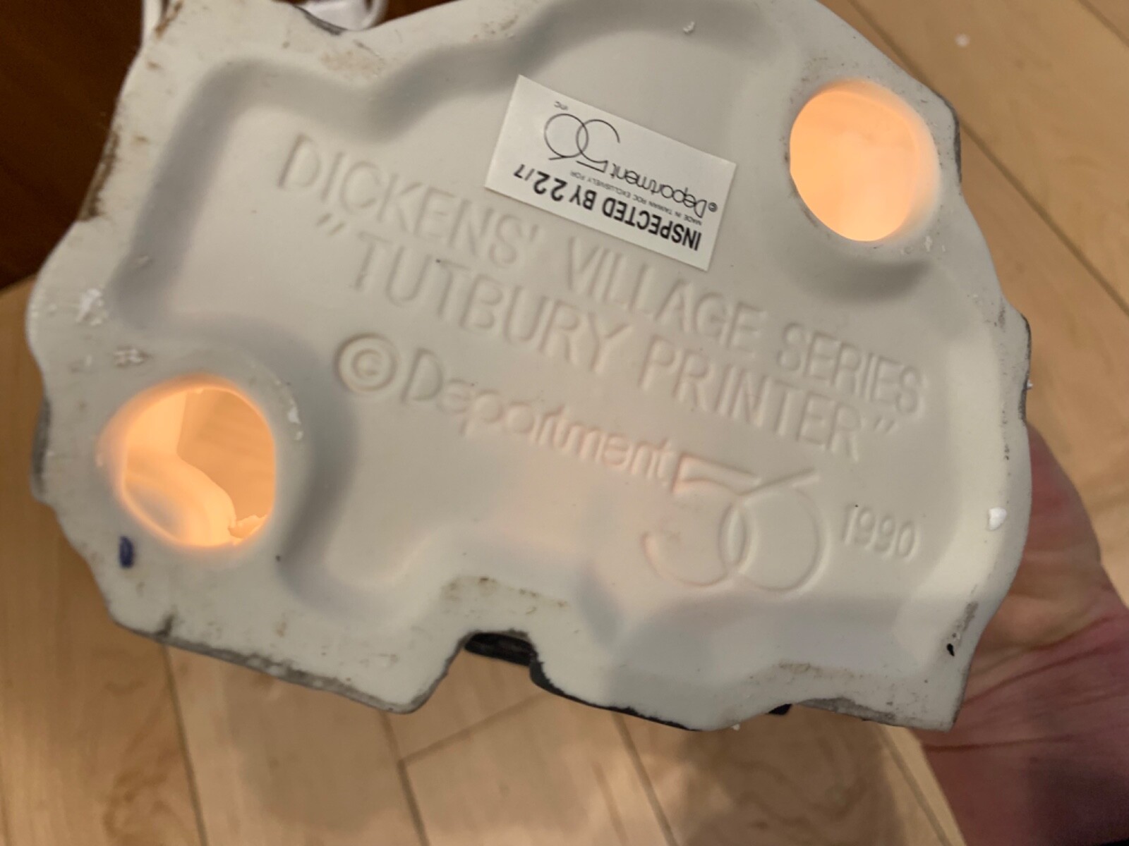 Dept 56 Tutbury Printer 1990 Dickens Village 5568-9 w/ Box & Light Retired