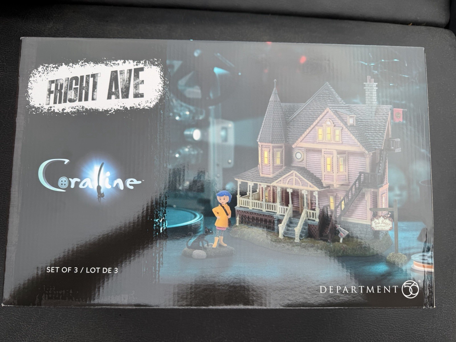 Department 56 Fright Ave Coraline The Pink Palace Apartments Set of 3 6015607
