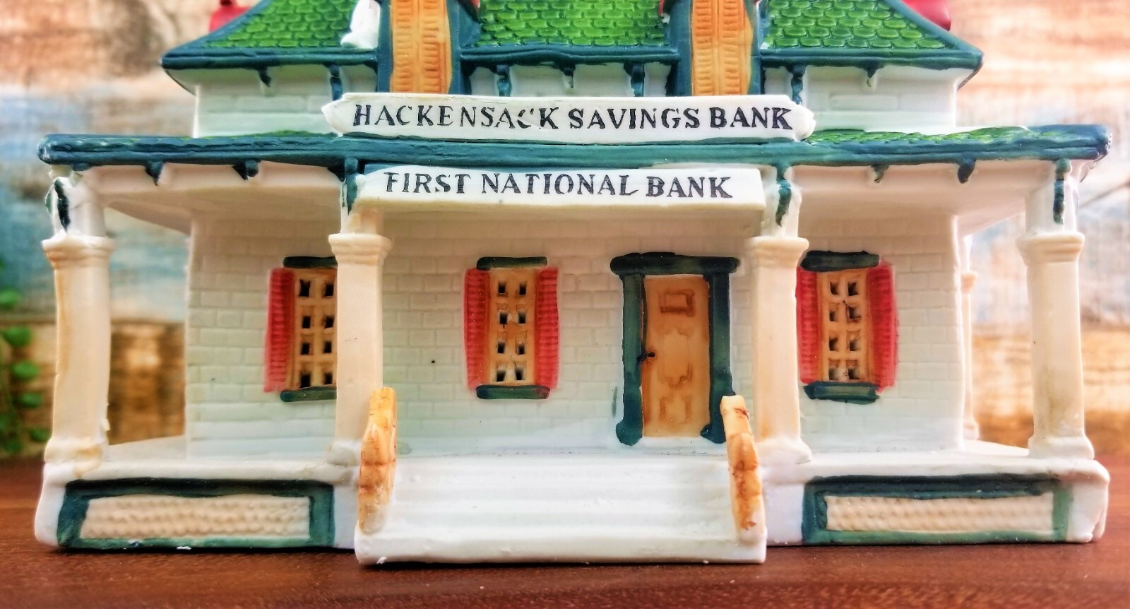 Vintage Caldor Village Lighted Christmas Hackensack First National Savings Bank
