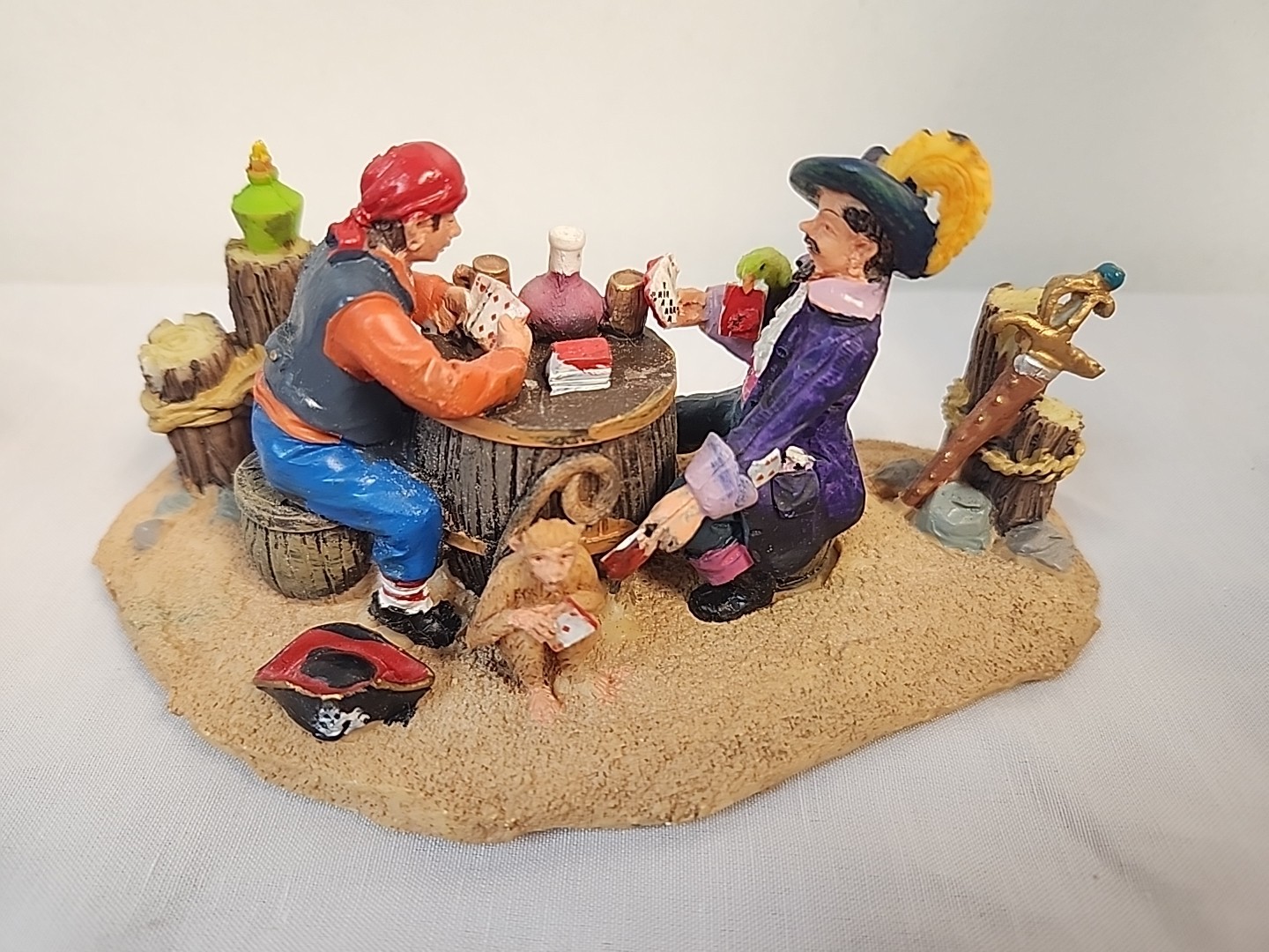 Lemax Spooky Town Bucaneer Poker Figurine Retired Pirates