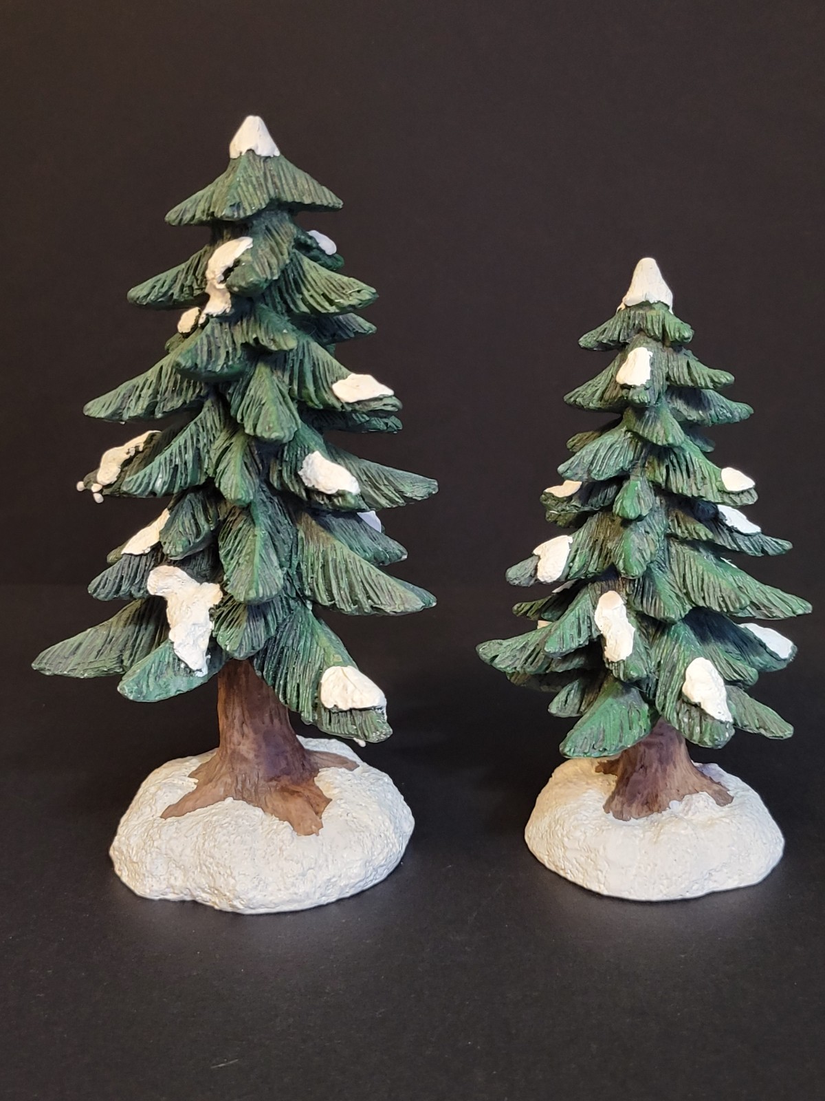 SNS St. Nicholas Square Christmas Village Resin Evergreen Trees Pine Tree 6″ 8″