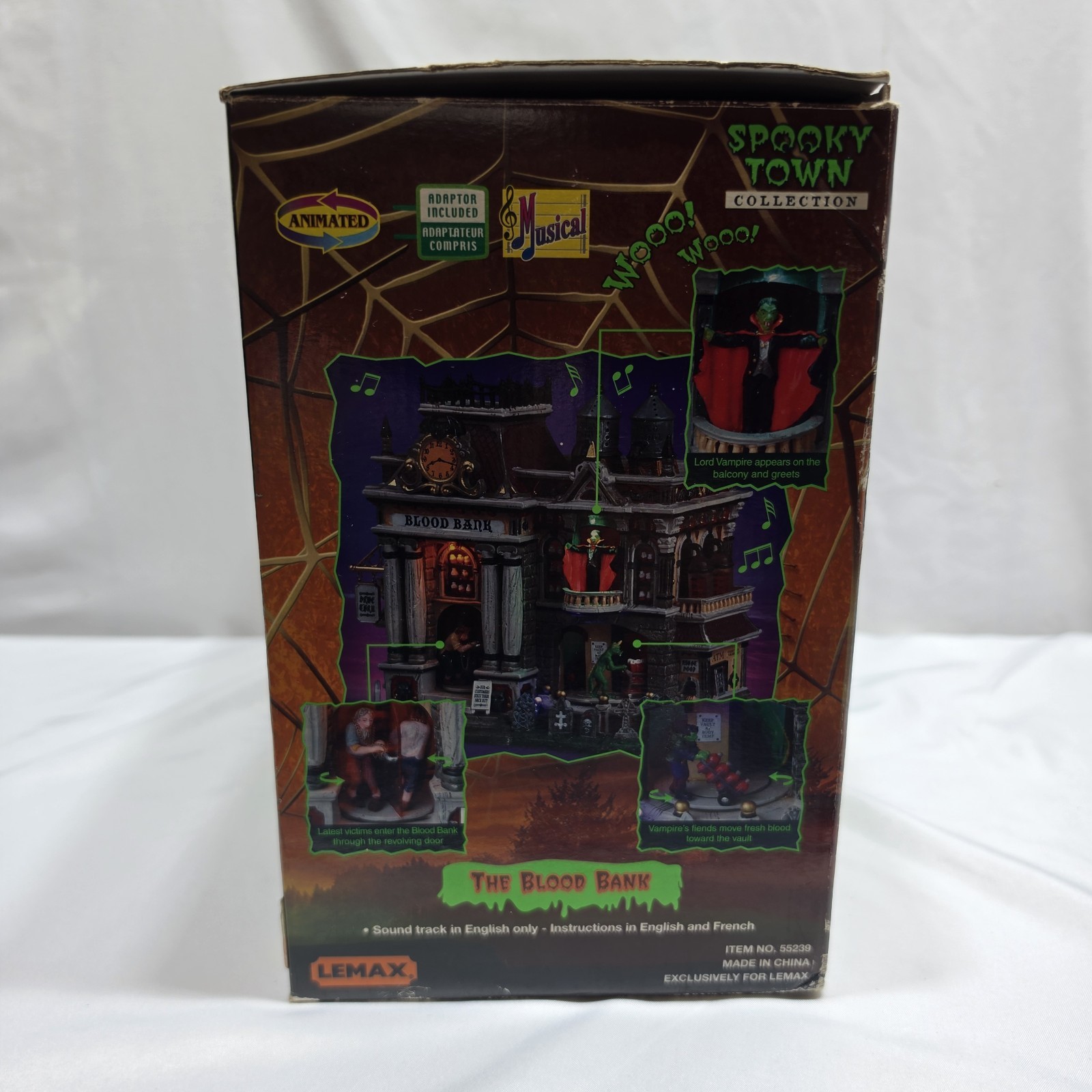Retired 2005 Lemax Spooky Town Collection “The Blood Bank” 55239 With Box WORKS