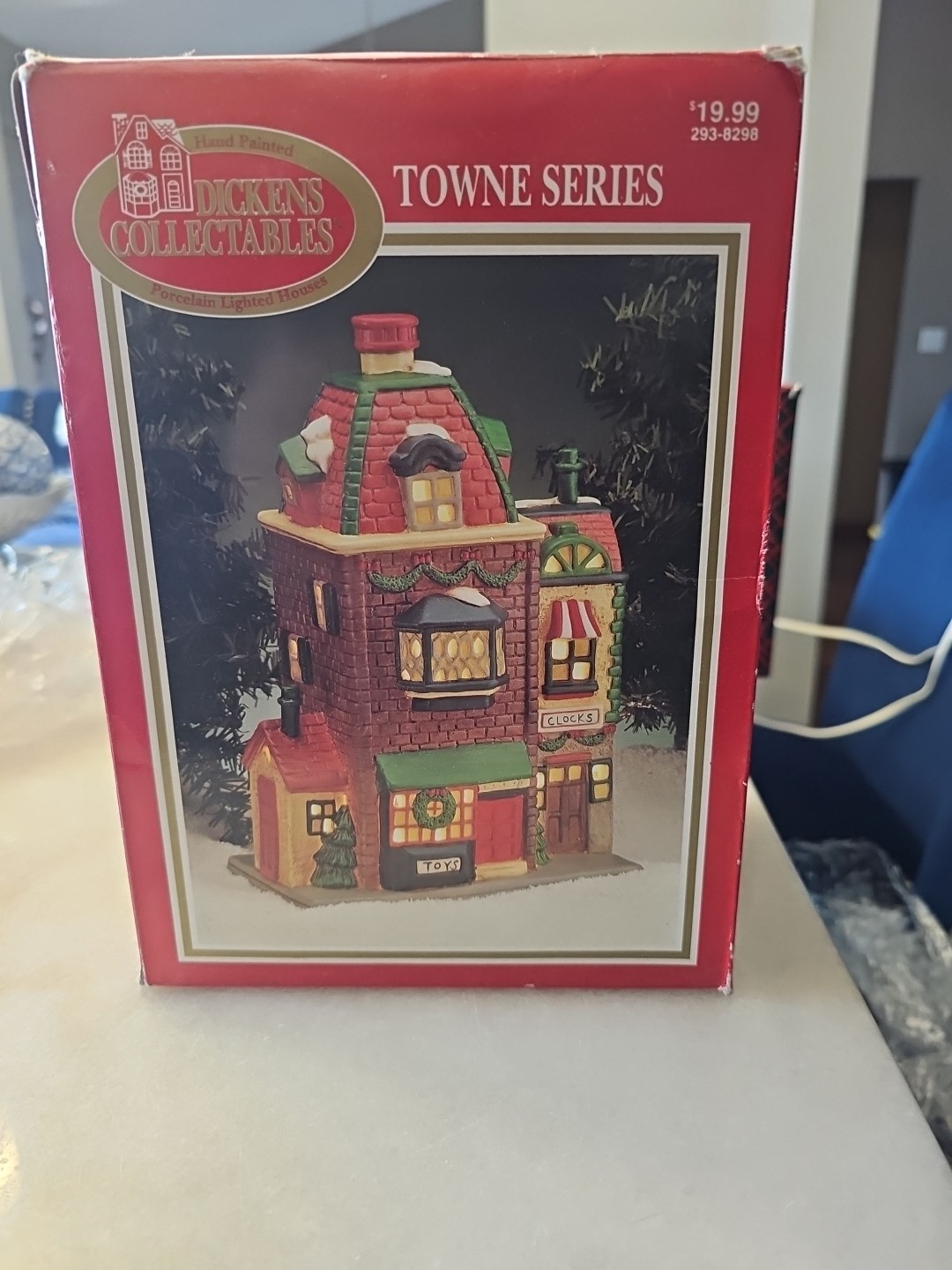 Vtg Dickens Collectables Towne Series Toy Shop Clocks Building Christmas Holiday