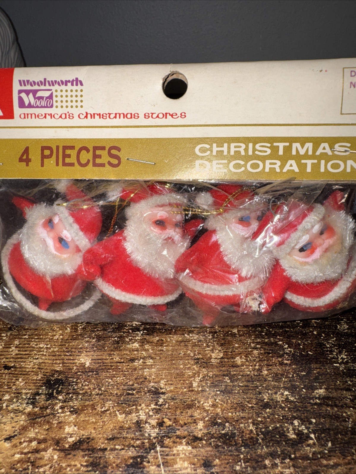 4 Miniature Santa Claus Woolworth (America Christmas Store) New In Package