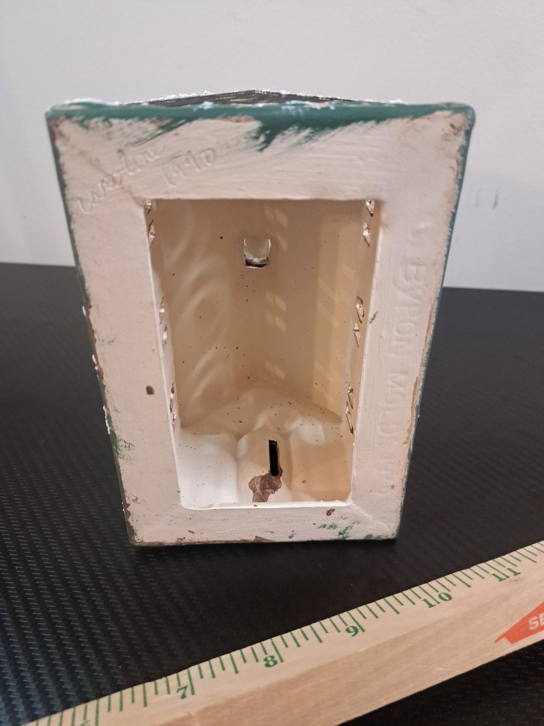 Vtg. Ceramic 1990 Byron Molds Hand Painted Christmas Village School House Decor