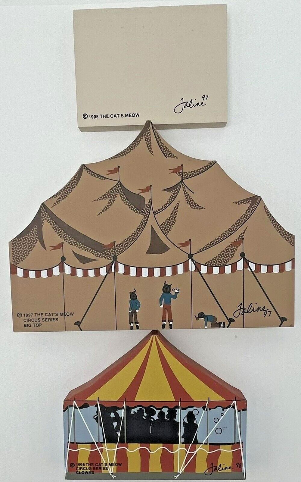 Cat’s Meow Wood 3 Piece Circus Series Clowns Big Top Lion Faline Jones Vintage