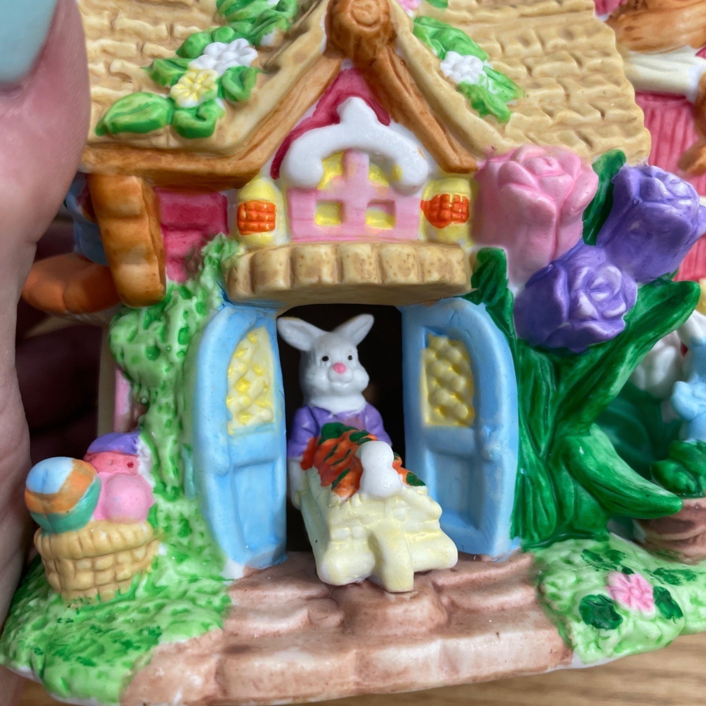 Vtg Cottontale Cottages Rabbit Cottage Easter Bunny Village House Joann Fabrics