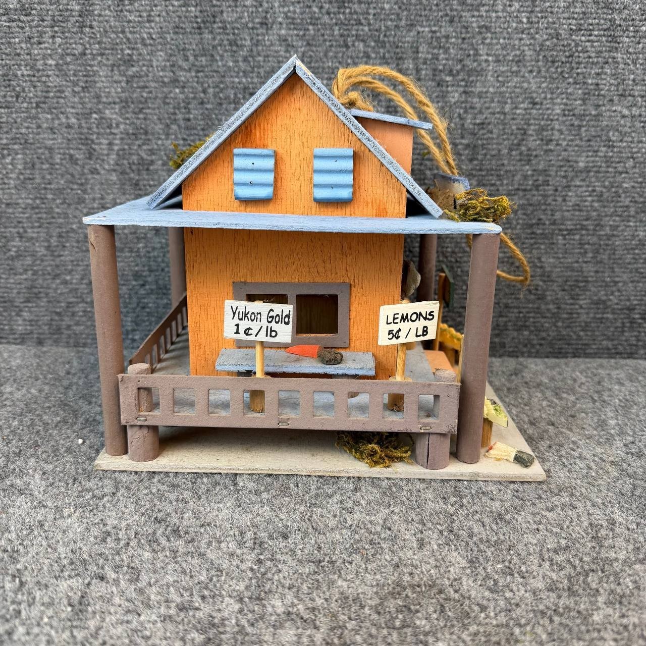 Vintage Wooden Market House Decor Farm Stand Rustic Display