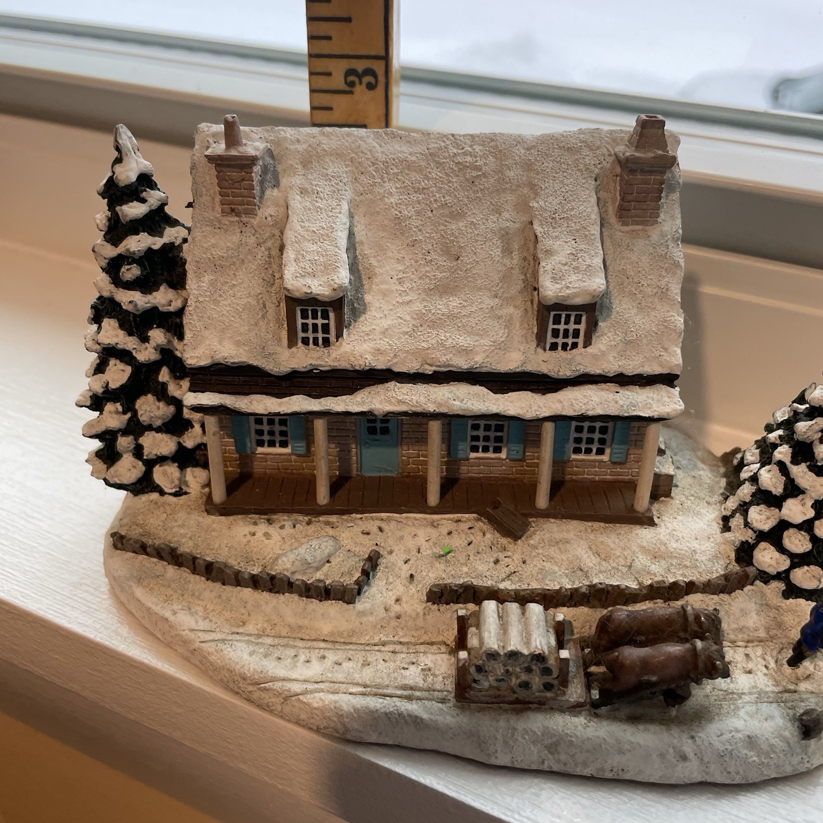 VTG 1994 Currier & Ives The Snow Storm Sculpture #518A Miniature Hawthorne