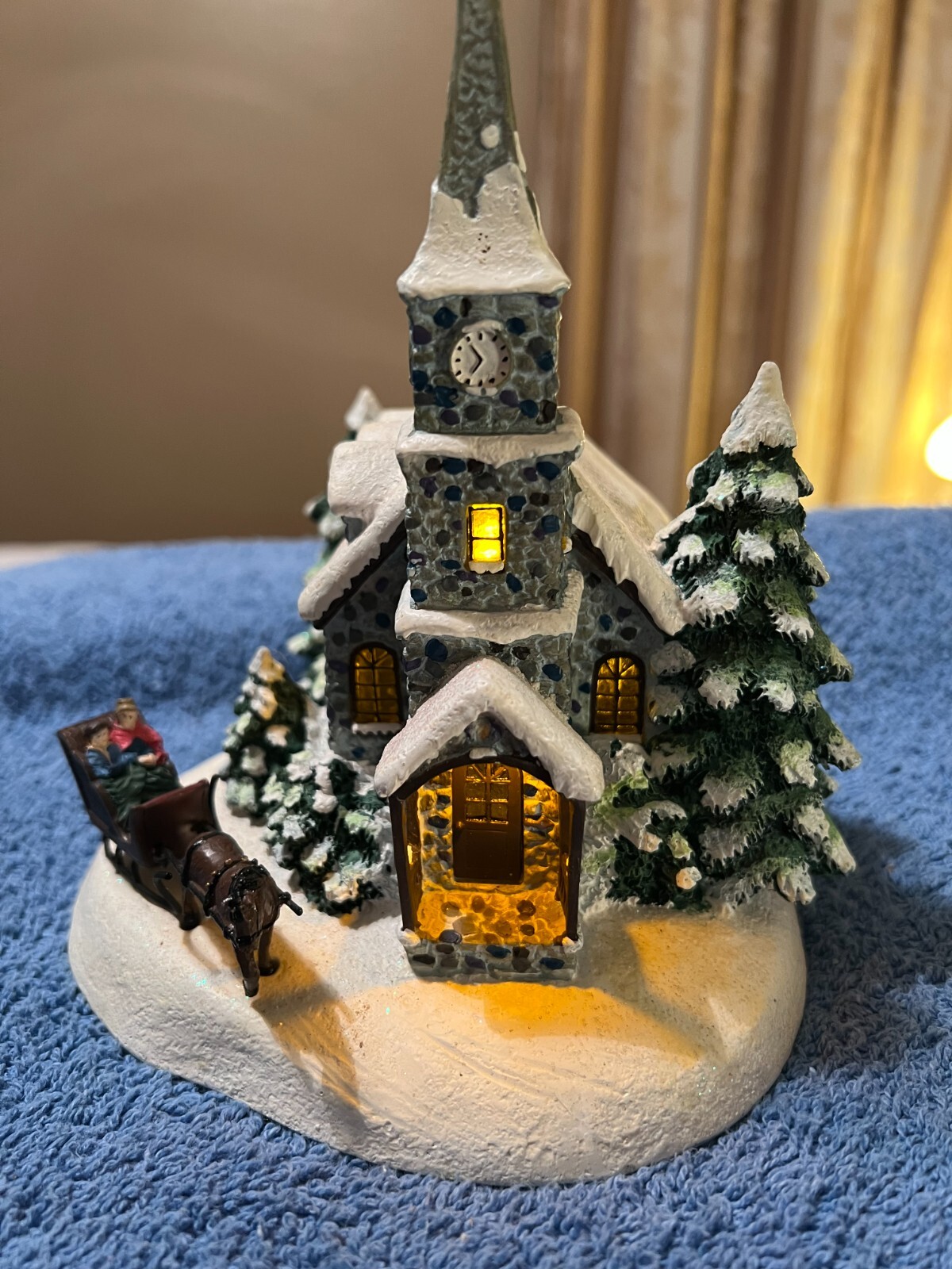 Kinkade Christmas village Lighted Sunday Evening Sleigh Ride MAX756