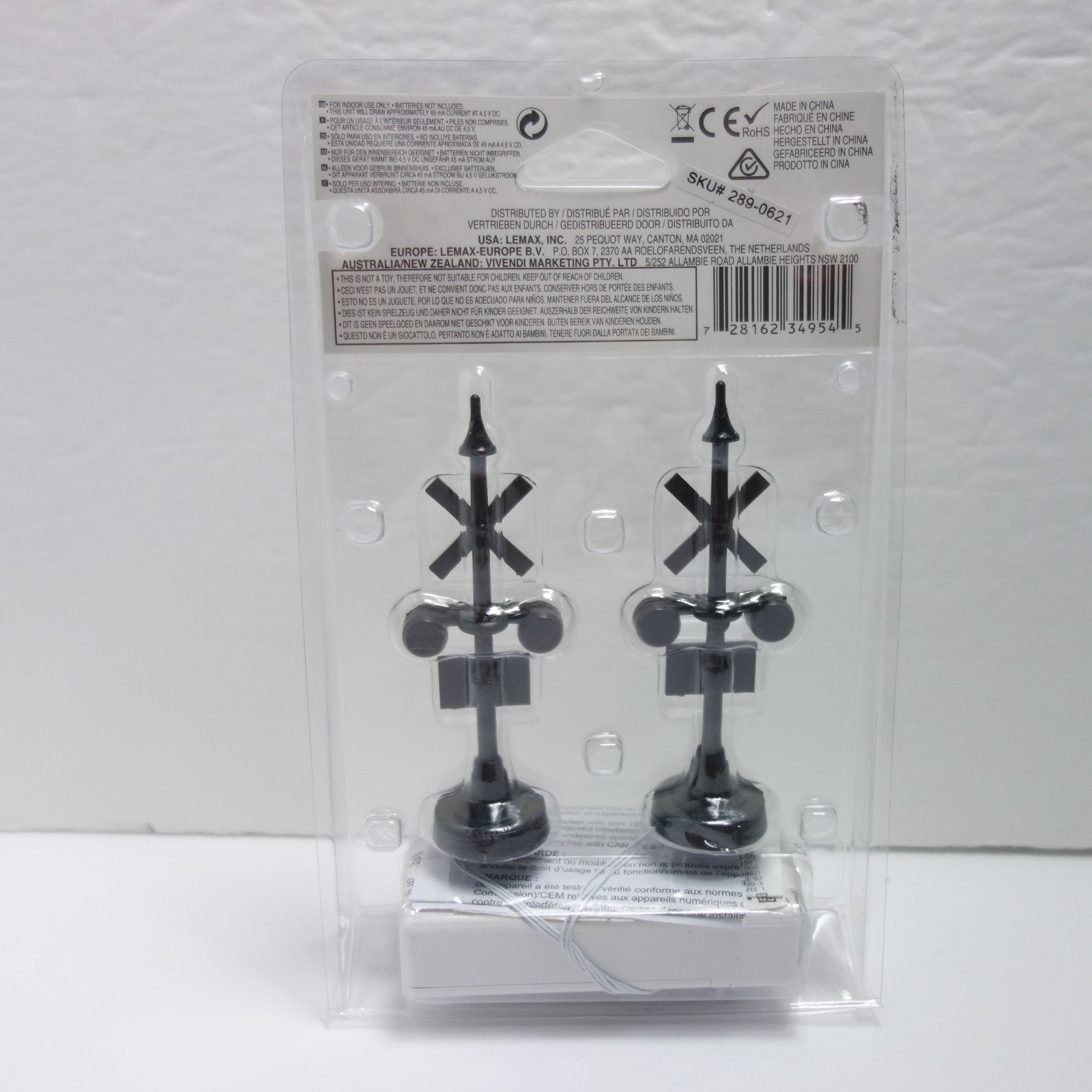 Lemax Railroad Train Crossing Signals Lights Lighted Accessory New in Package