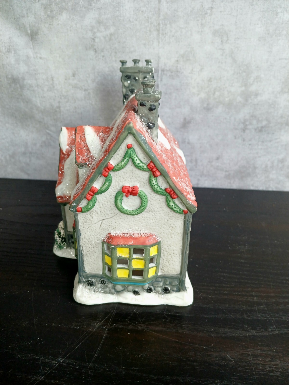 Santa Claus House Kringle Town 1993 Limited Ed Bottle Brush Trees Prettique