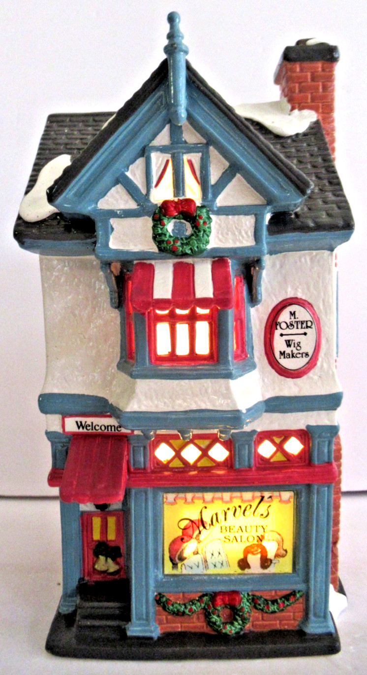 DEPT 56 “MARVEL’S BEAUTY SALON” ~ (1994) ~ *** ORIGINAL SNOW VILLAGE ***
