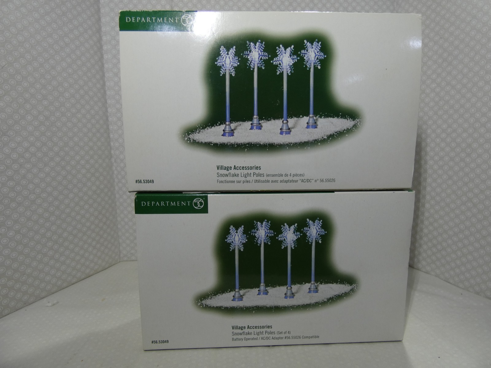 Dept 56 Village Accessory “Snowflake Light Poles” #53049 – 2 Boxes!