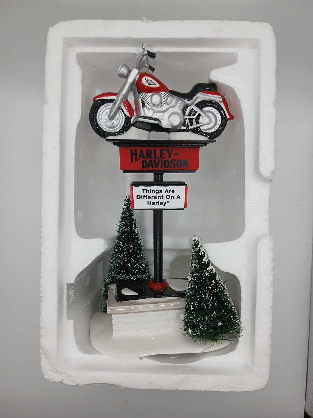 Dept 56 Harley-Davidson SIGN Things are Different on a Harley Snow Village 54901