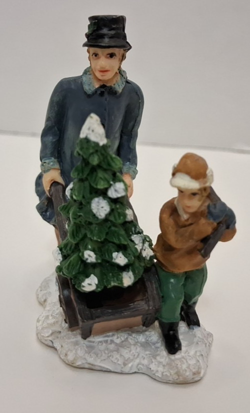 Lot Of 8 Unbranded Polyresin Christmas Village Figurines 2.5 to 2.75 Inches