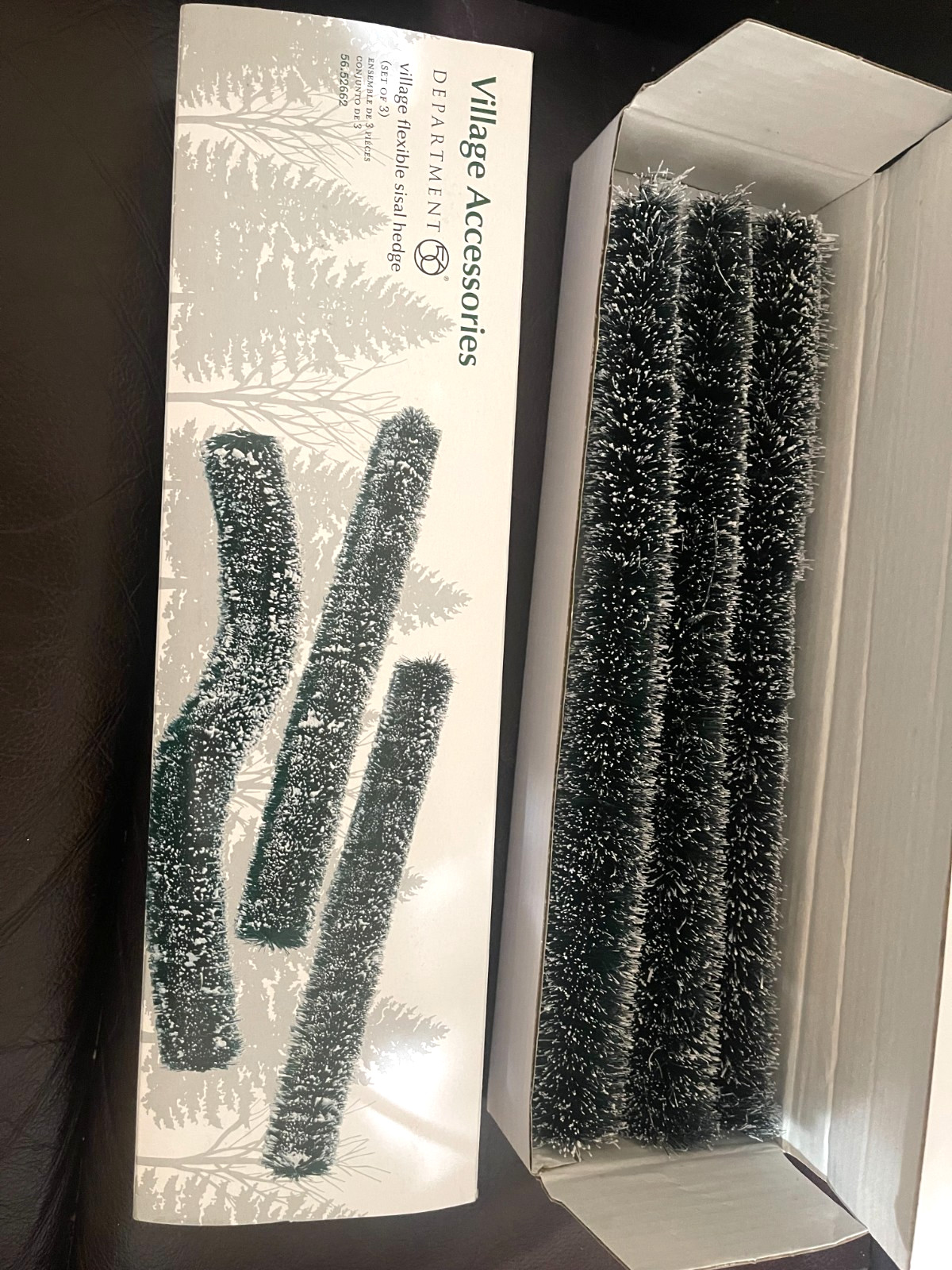 DEPT 56 ACCESSORY VILLAGE FLEXIBLE SISAL HEDGE #56 52662 [SET OF 3] FROSTED
