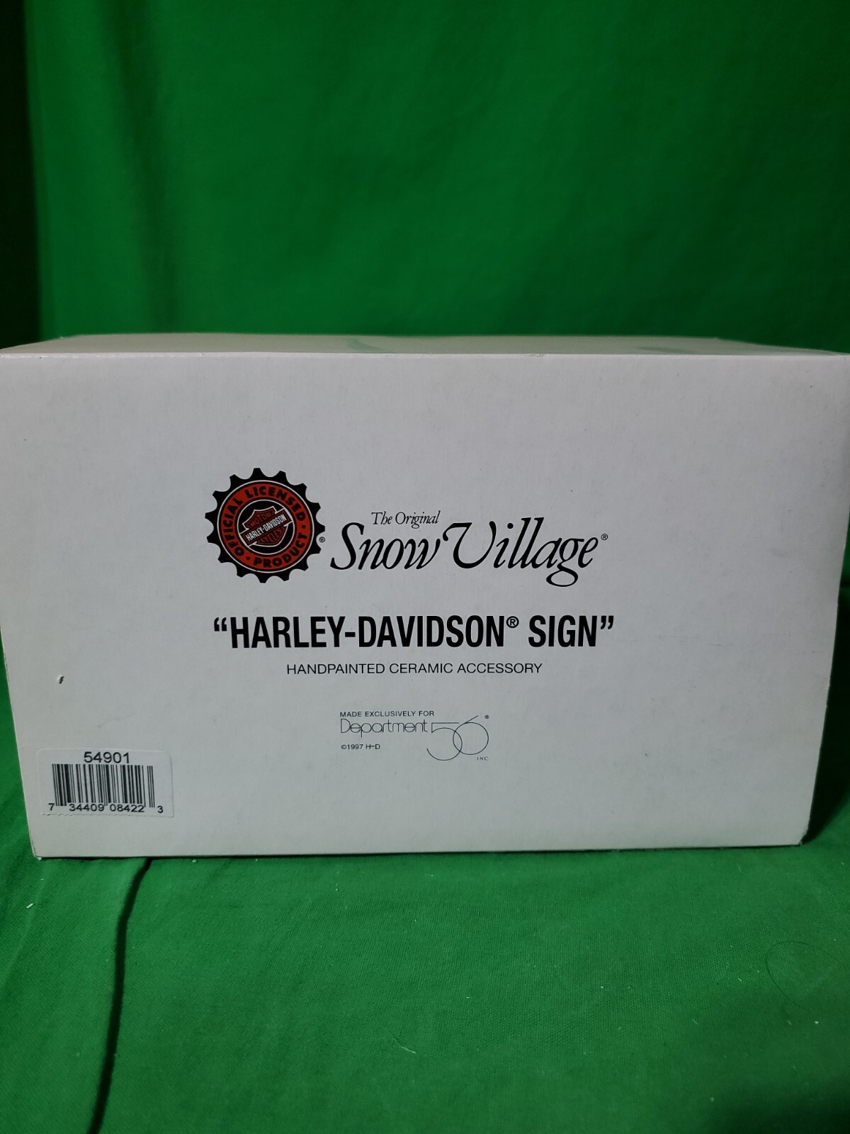 Department 56 “HARLEY-DAVIDSON SIGN” Snow Village Accessory #54901 In Box 1997