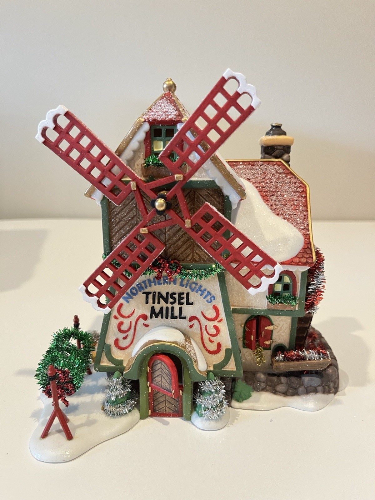 Department 56 Lighted “Northern Lights Tinsel Mill” North Pole Series -Retired