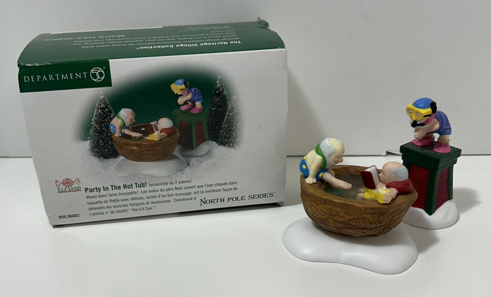 Department 56 North Pole Series “Party In The Hot Tub!” Set Of 2 #56802 Box