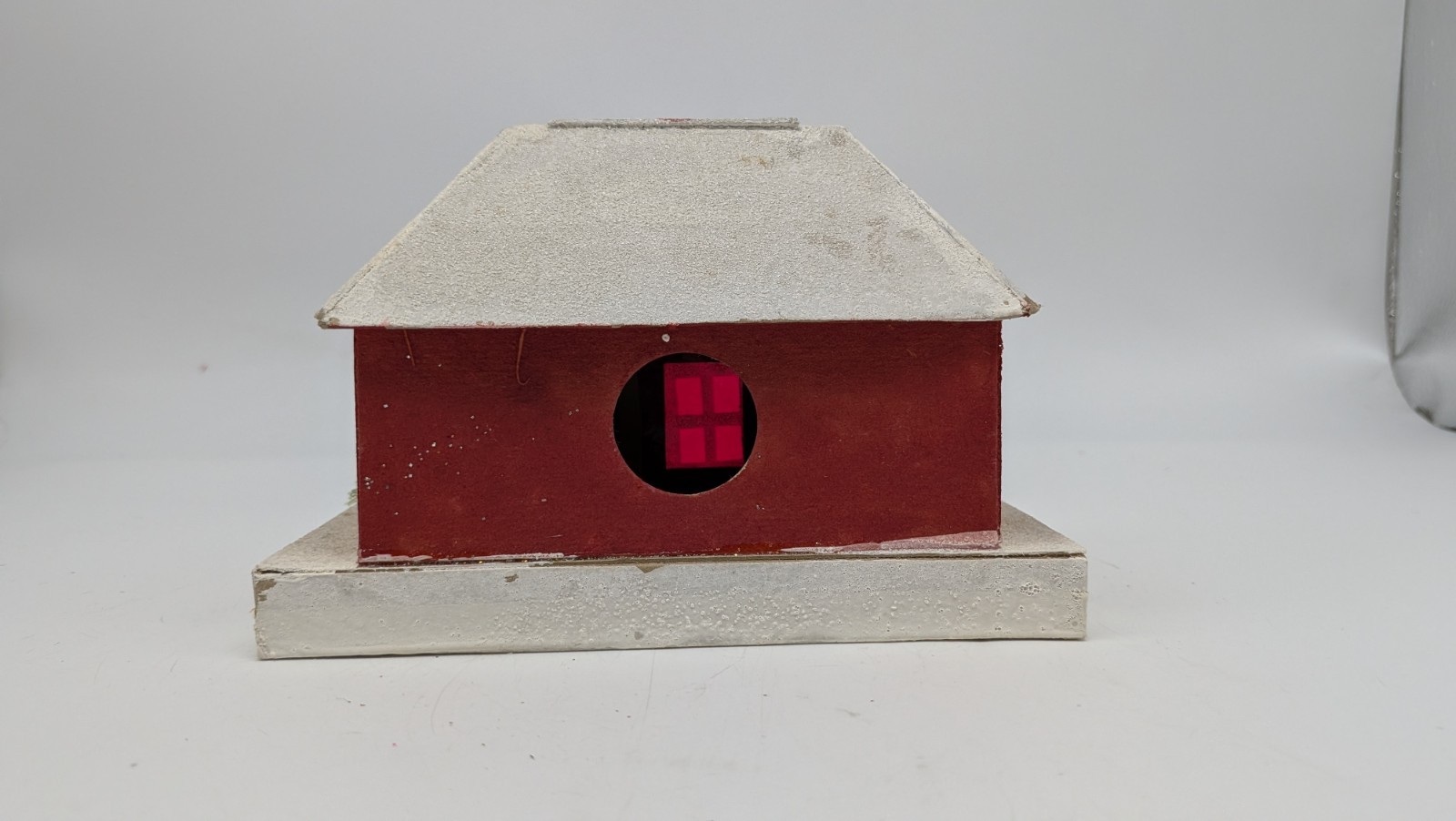 Vintage Medium Christmas Putz Village House Japan Mica Red Gold
