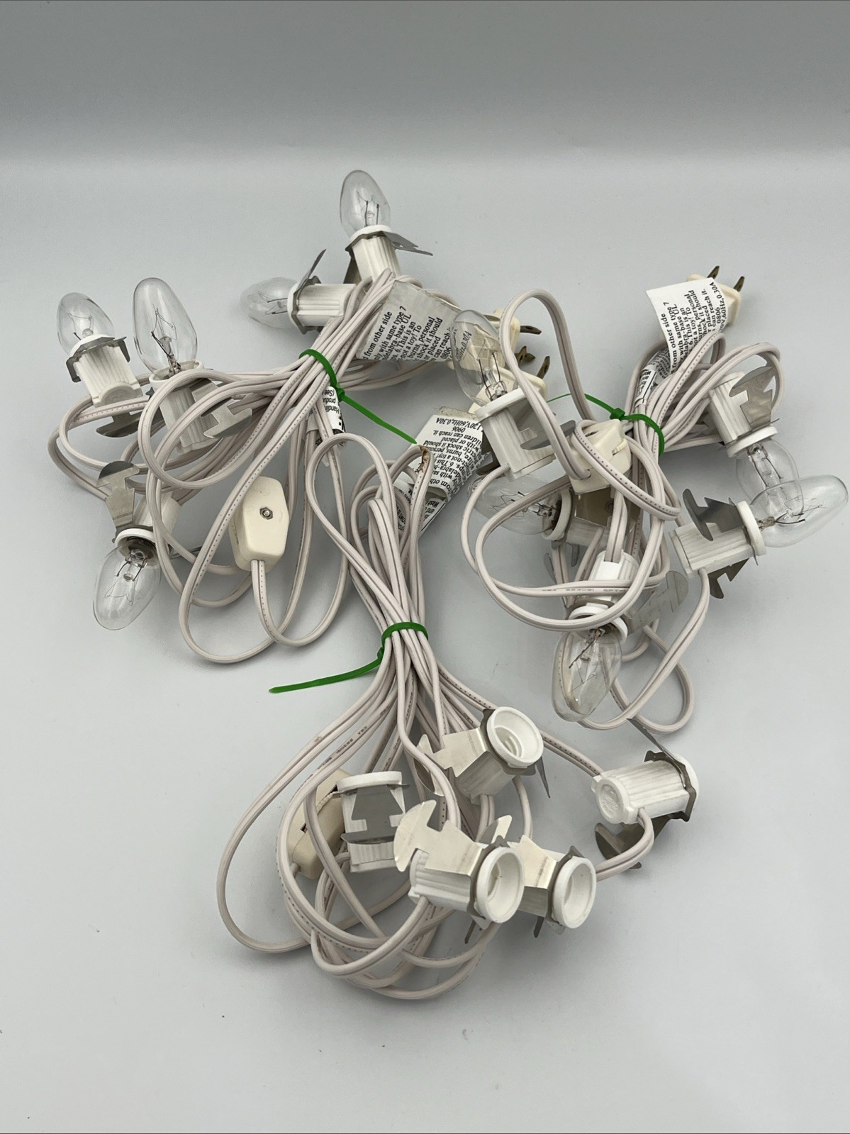 Putz House Village Light Cord Lot of 3 C7 Candelabra 5 Socket Strands Tested