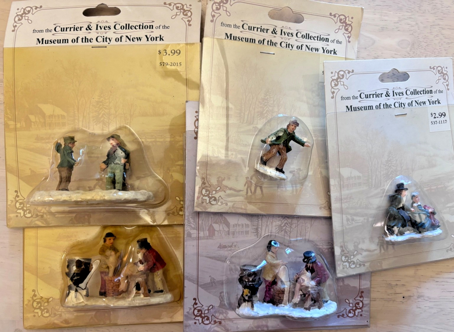 Christmas Village Figurine Lot Lemax Santas Workbench Currier Ives Holiday Time