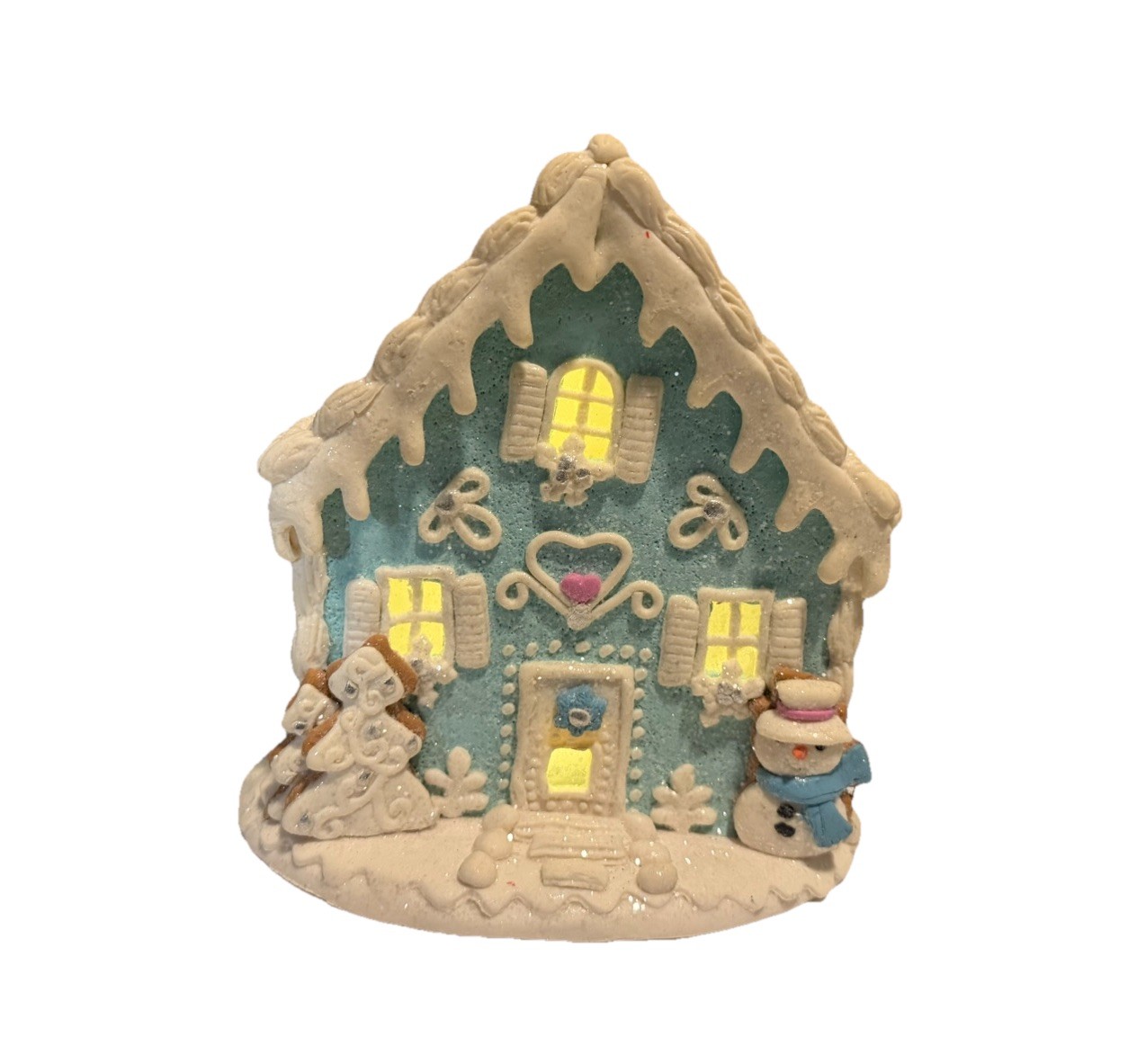Home Shopping Network Light Up Gingerbread House Blue LED Battery Christmas