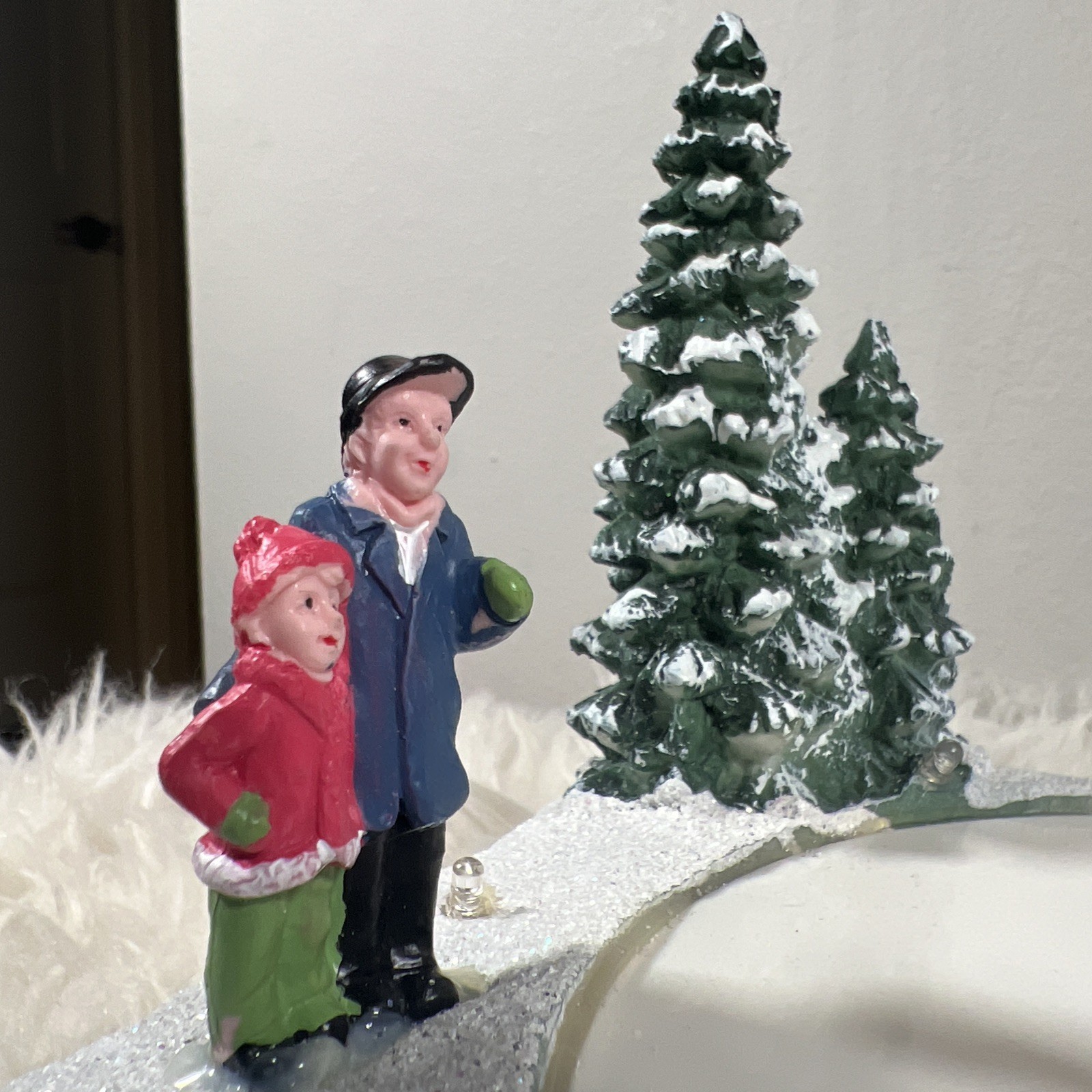 Christmas Village Skating Pond Animated Lighted Musical Snow Village Perfect
