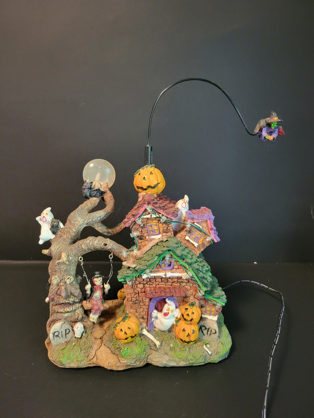 LED Product 12 Target Halloween Village Haunted Tree House Flying Witch READ