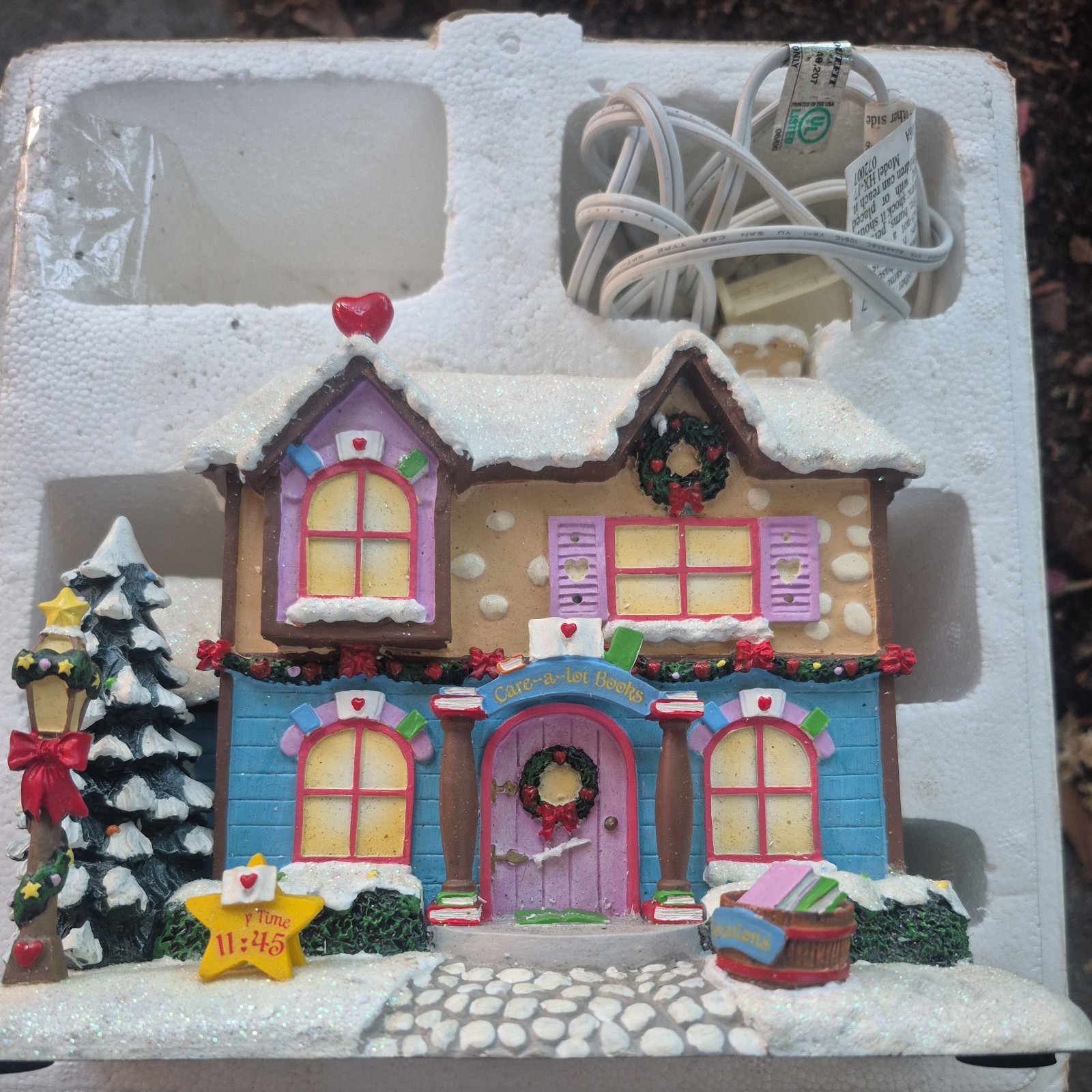 Hawthorne Care Bears Care-A-Lot Christmas Village Care-A-Lot Book Shop Figurine