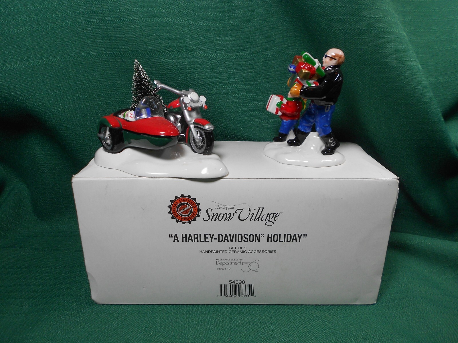 Dept 56 A Harley Davidson Holiday #54898 Set of 2